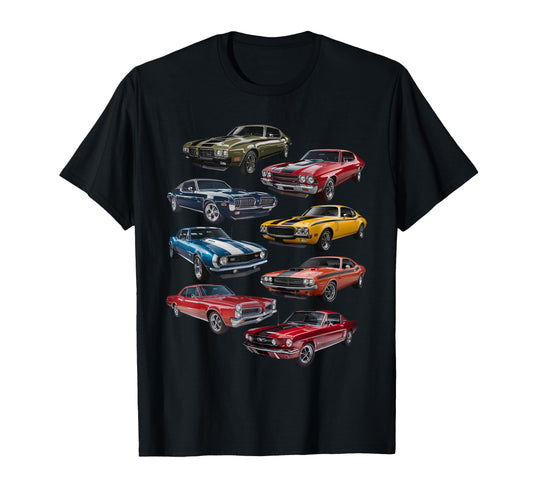 American Muscle Car Enthusiasts Artwork T-Shirt - Graphic Print Unisex - T-Shirt, Sweatshirt, Hoodie