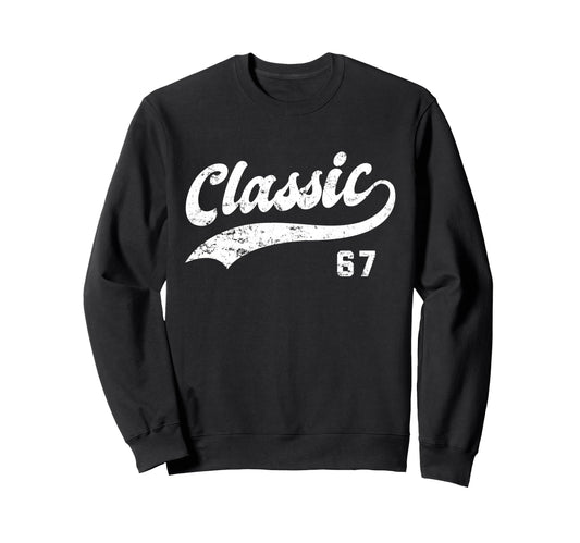 1967 Birthday Year Baseball Logo Sweatshirt - Graphic Print Unisex - T-Shirt, Sweatshirt, Hoodie