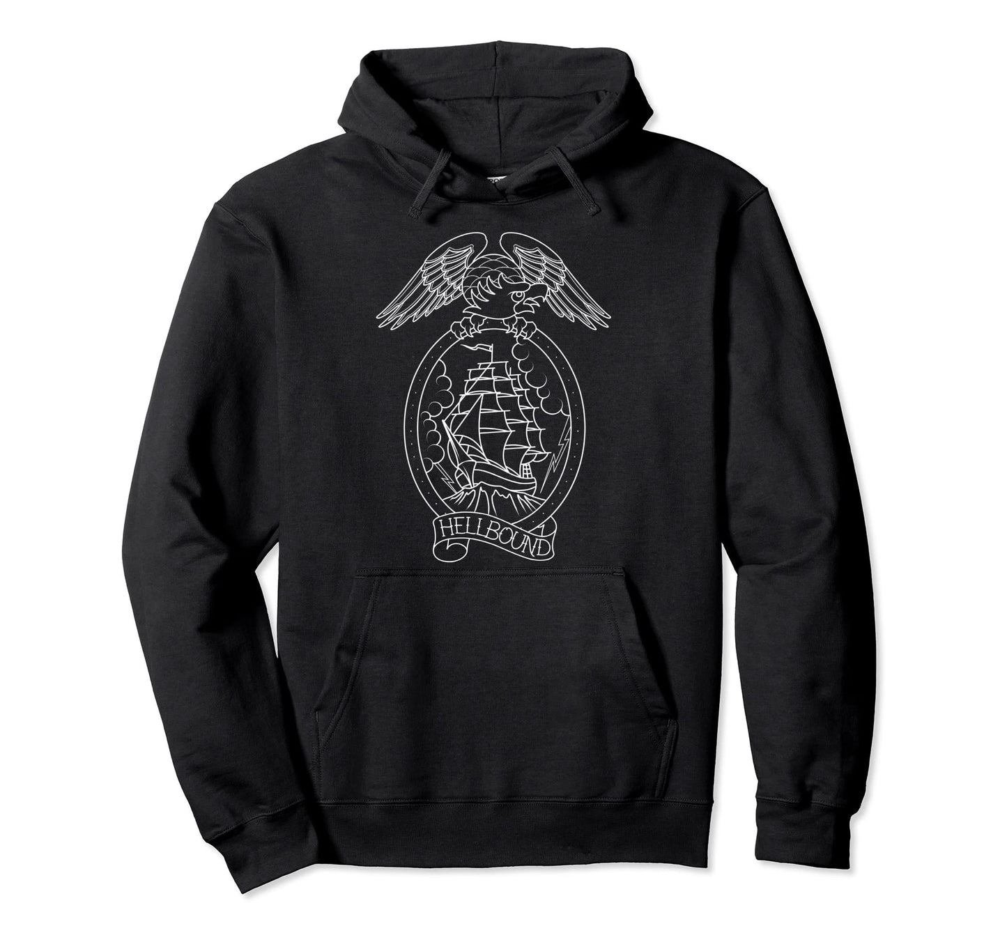 American Traditional Eagle Clipper Ship Hoodie - Novelty Apparel Unisex - T-Shirt, Sweatshirt, Hoodie