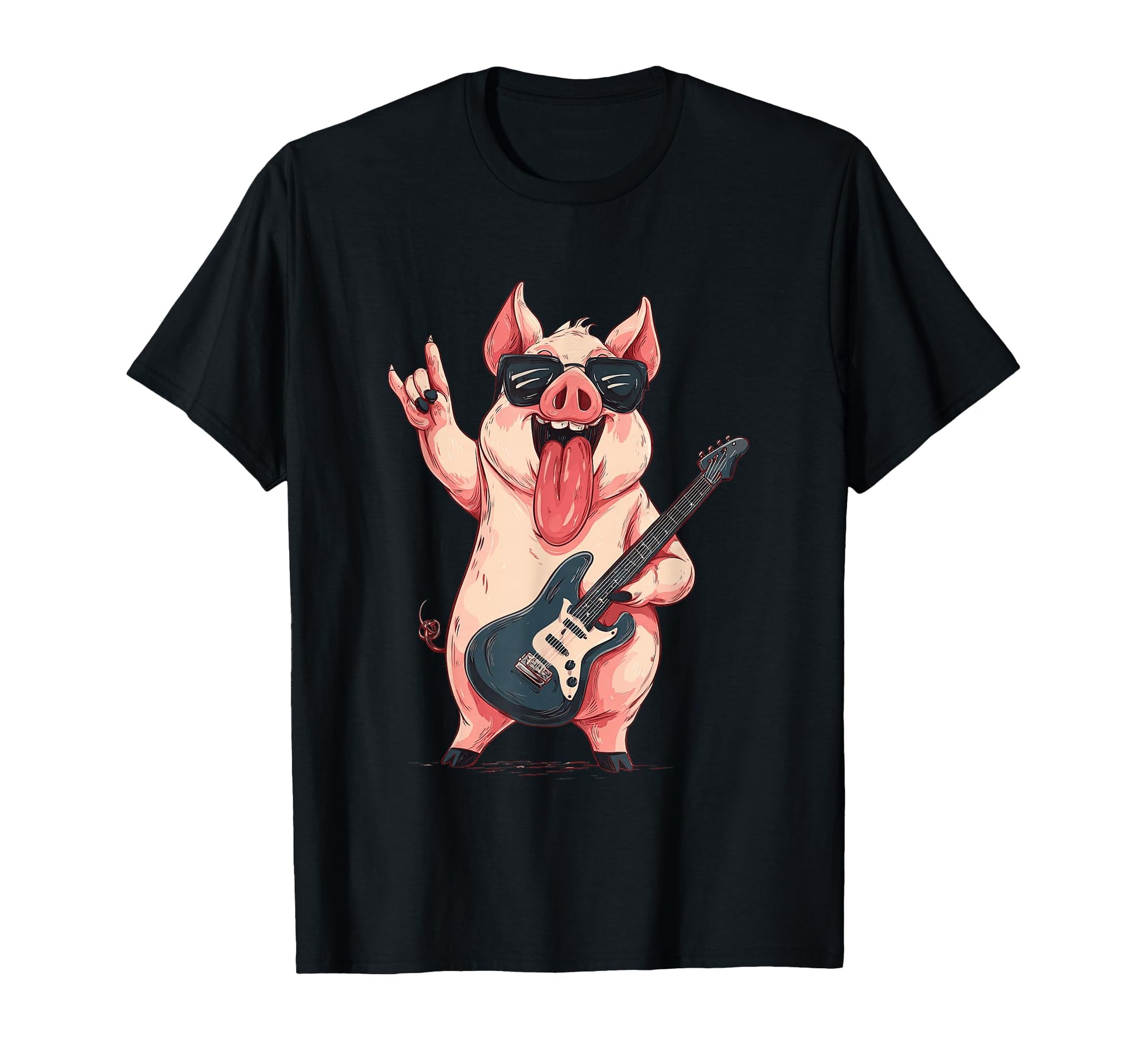 Rockstar Pig Sunglasses Electric T-Shirt - Custom Art Print Men Women - T-Shirt, Sweatshirt, Hoodie