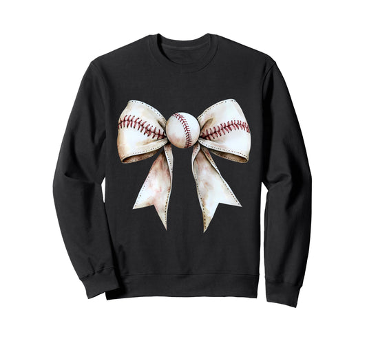 Baseball Coquette Bow Baseball Mom Sweatshirt - Minimalist Print Unisex - T-Shirt, Sweatshirt, Hoodie