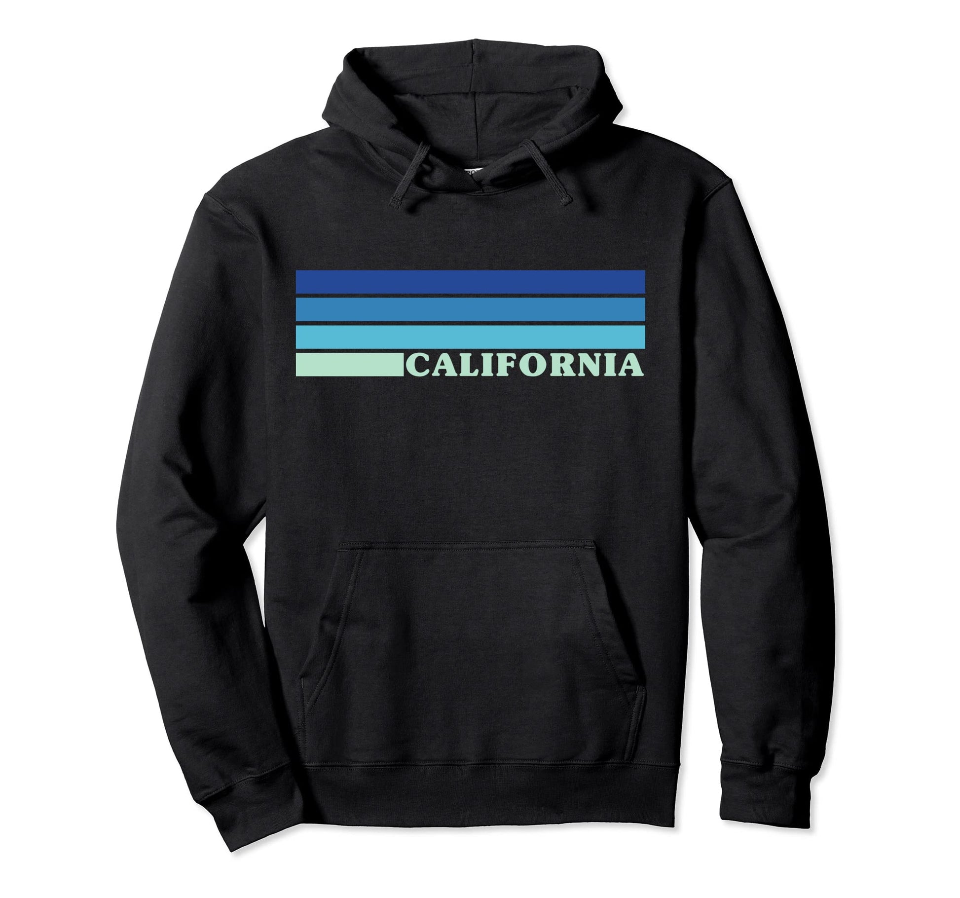 California Colorful Blue Gradient 70S Hoodie - Streetwear Style for Adults - T-Shirt, Sweatshirt, Hoodie
