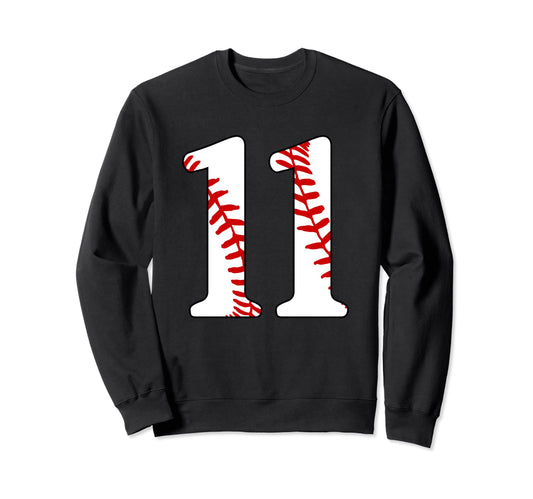 11 Baseball 11Th Birthday Laces Sweatshirt - Novelty Apparel Men Women - T-Shirt, Sweatshirt, Hoodie