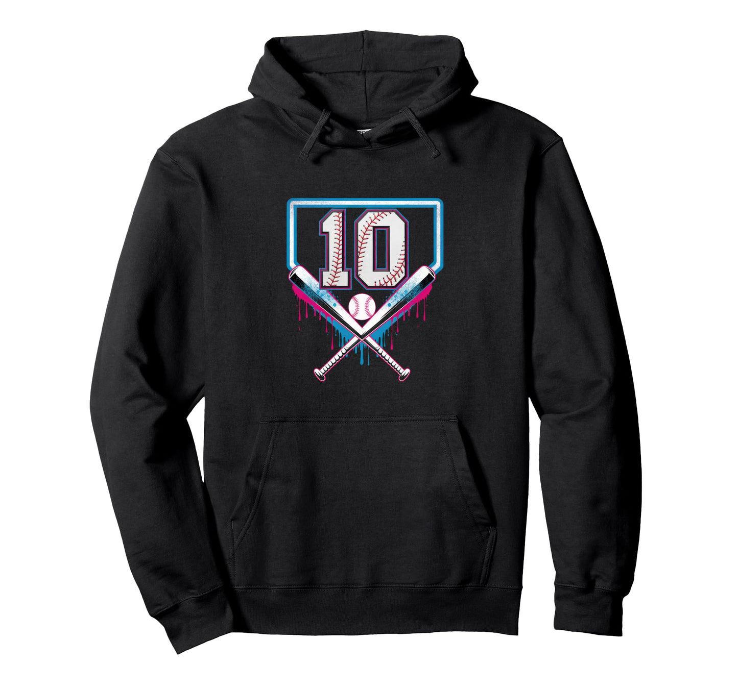 10Th Birthday Baseball Home Ice Cream Hoodie - Minimalist Print Men Women - T-Shirt, Sweatshirt, Hoodie