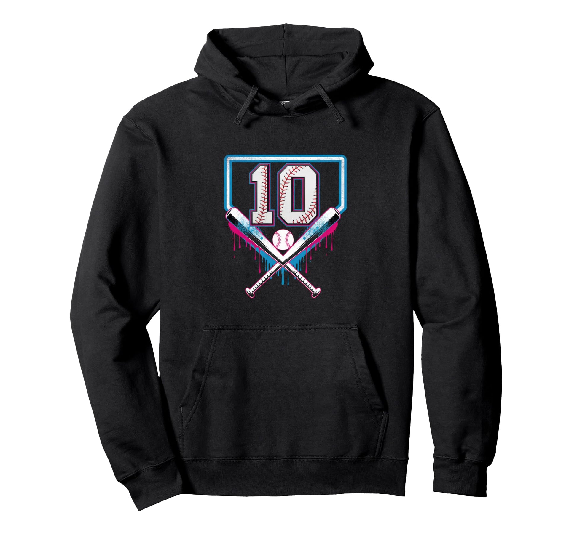 10Th Birthday Baseball Home Ice Cream Hoodie - Minimalist Print Men Women - T-Shirt, Sweatshirt, Hoodie