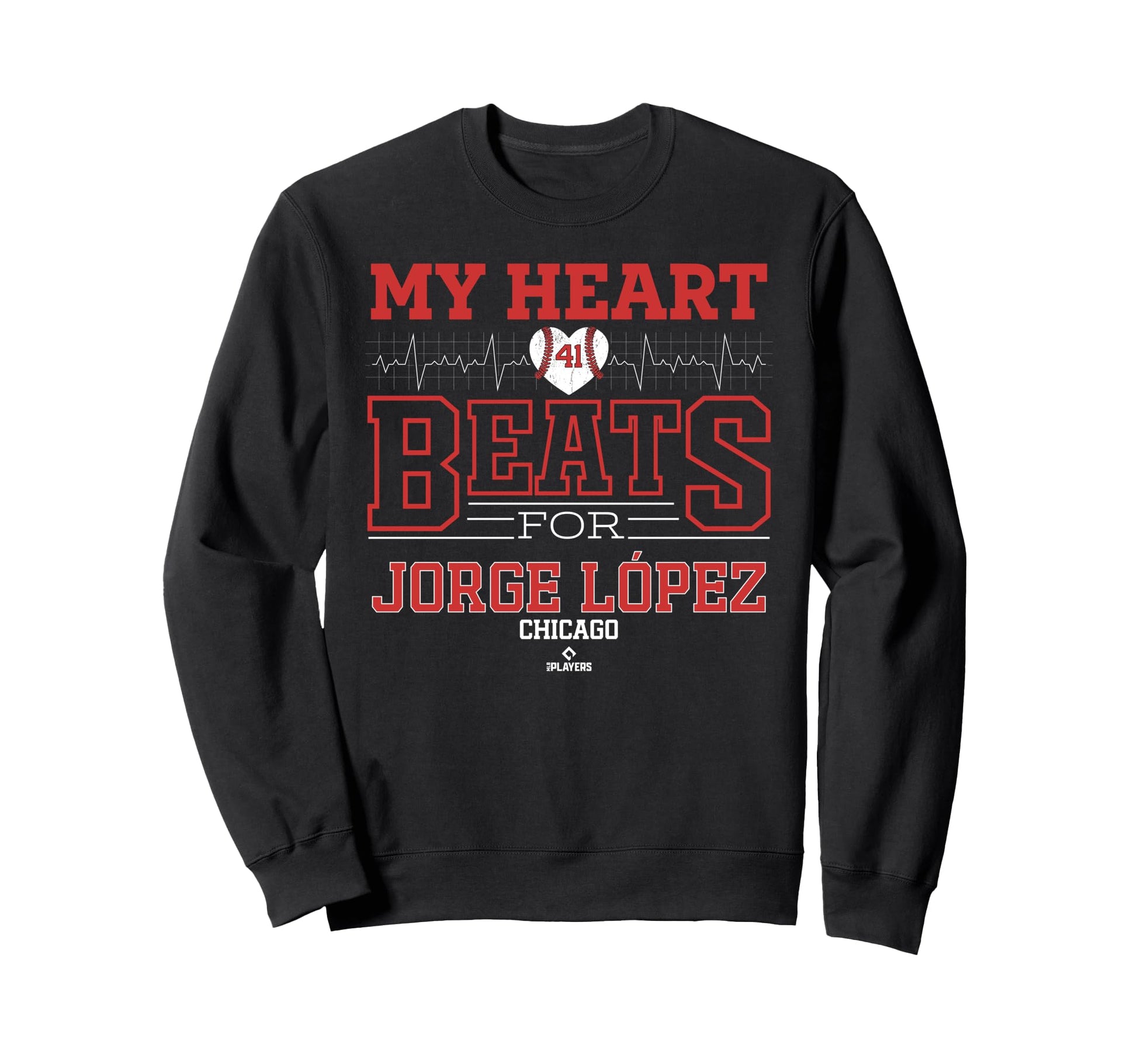 My Heart Beats Jorge L Pez Chicago Sweatshirt - Minimalist Print Unisex - T-Shirt, Sweatshirt, Hoodie