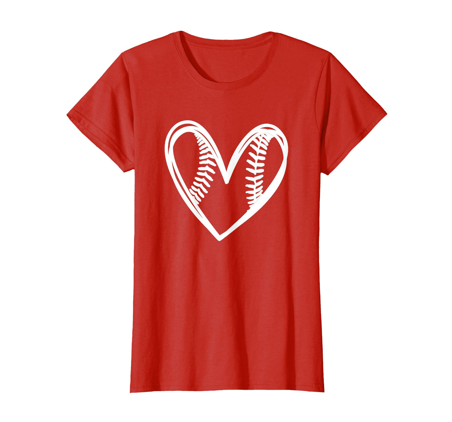 Baseball Outlined Heart Teens Love T-Shirt - Novelty Apparel for Adults - T-Shirt, Sweatshirt, Hoodie