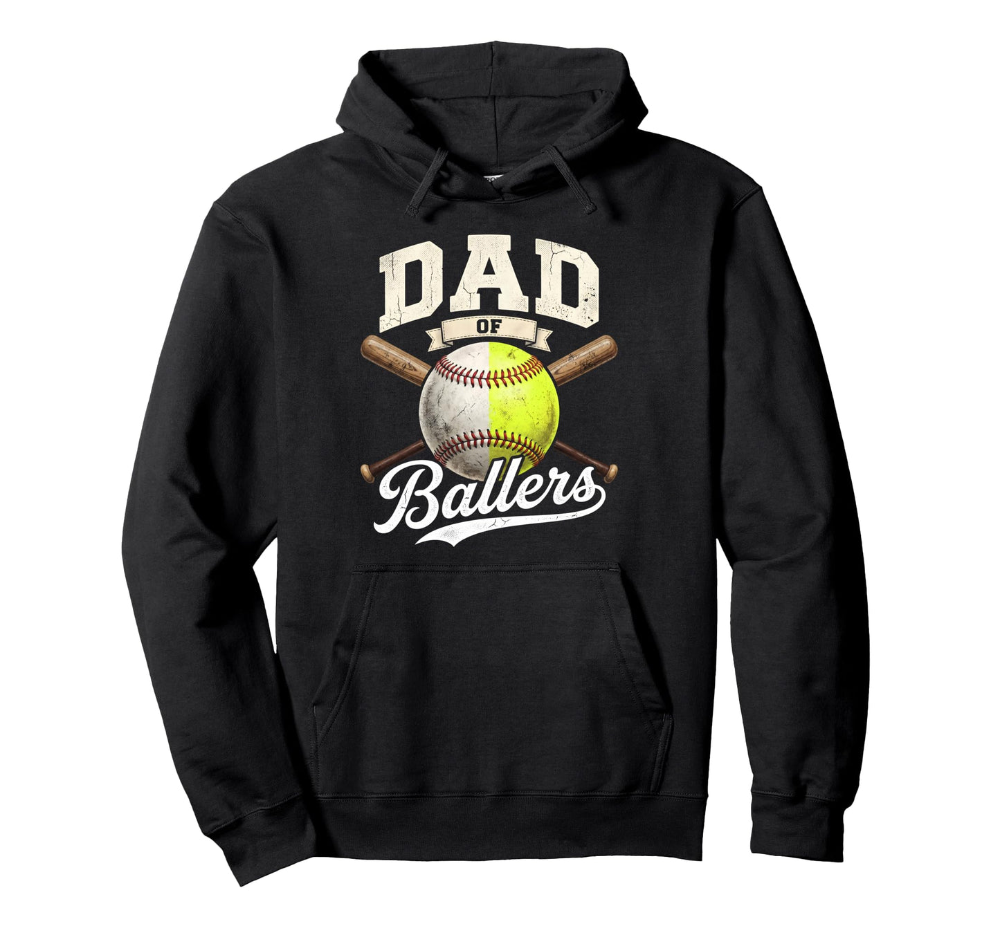 Dad Ballers Baseball Softball Fathers Day Hoodie - Unique Graphic Unisex - T-Shirt, Sweatshirt, Hoodie