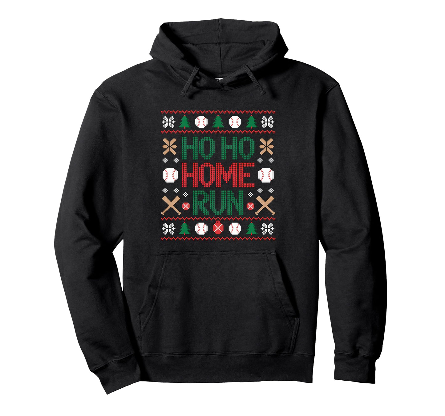 Ho Ho Home Run Baseball Hoodie - Minimalist Print Unisex - T-Shirt, Sweatshirt, Hoodie
