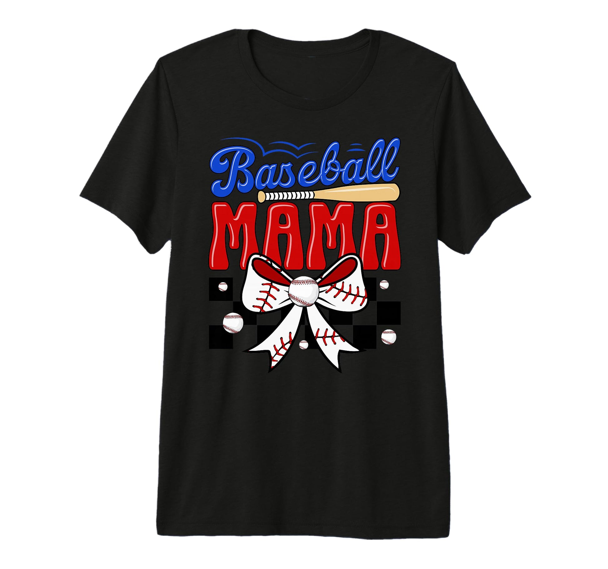 Baseball Mama Bat Bow Ball Gift Hoodie - Casual Everyday Wear Unisex - T-Shirt, Sweatshirt, Hoodie