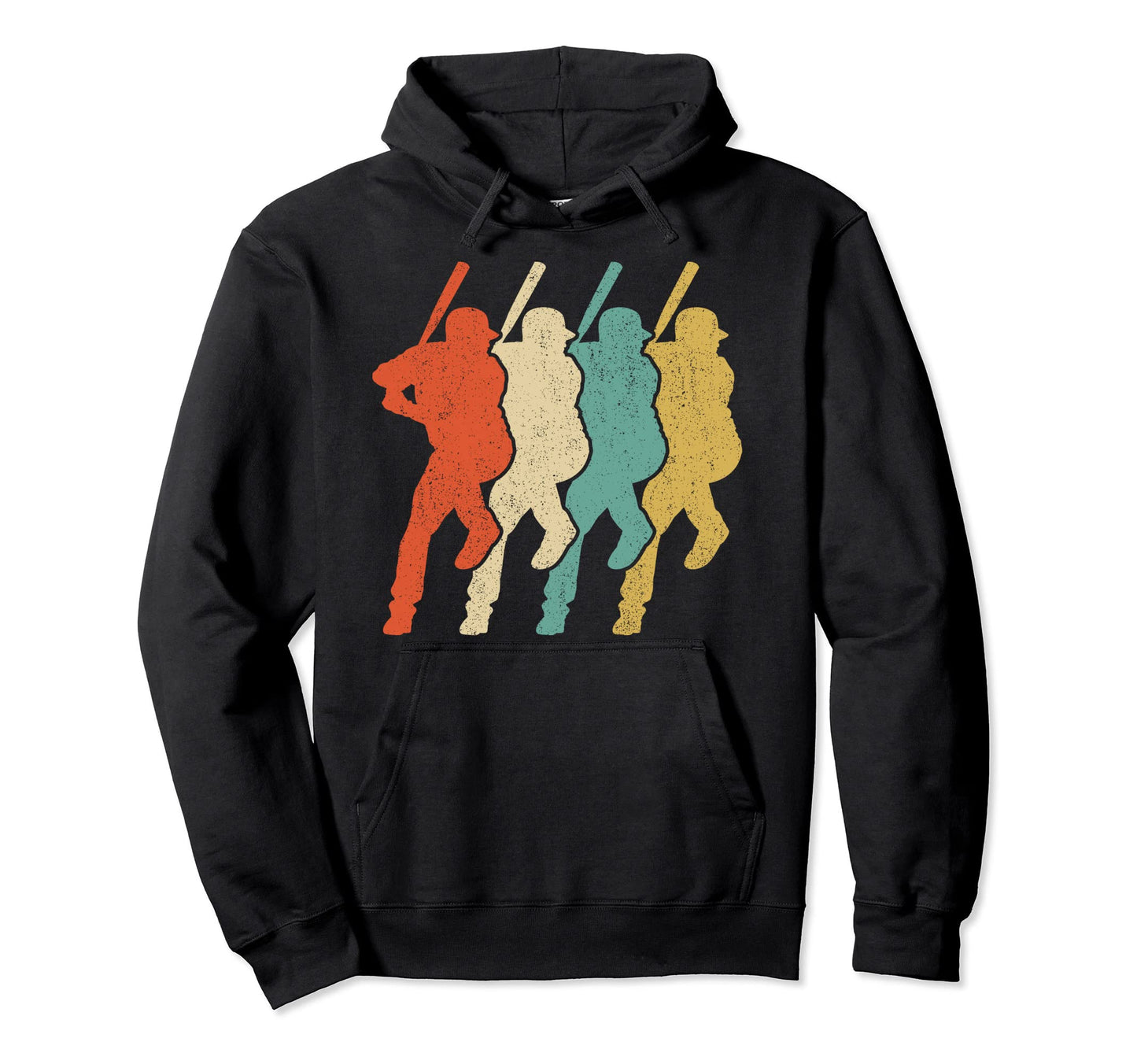 Baseball Silhouette 60S 70S Gifts Team Hoodie - Trendy Graphic for Adults - T-Shirt, Sweatshirt, Hoodie