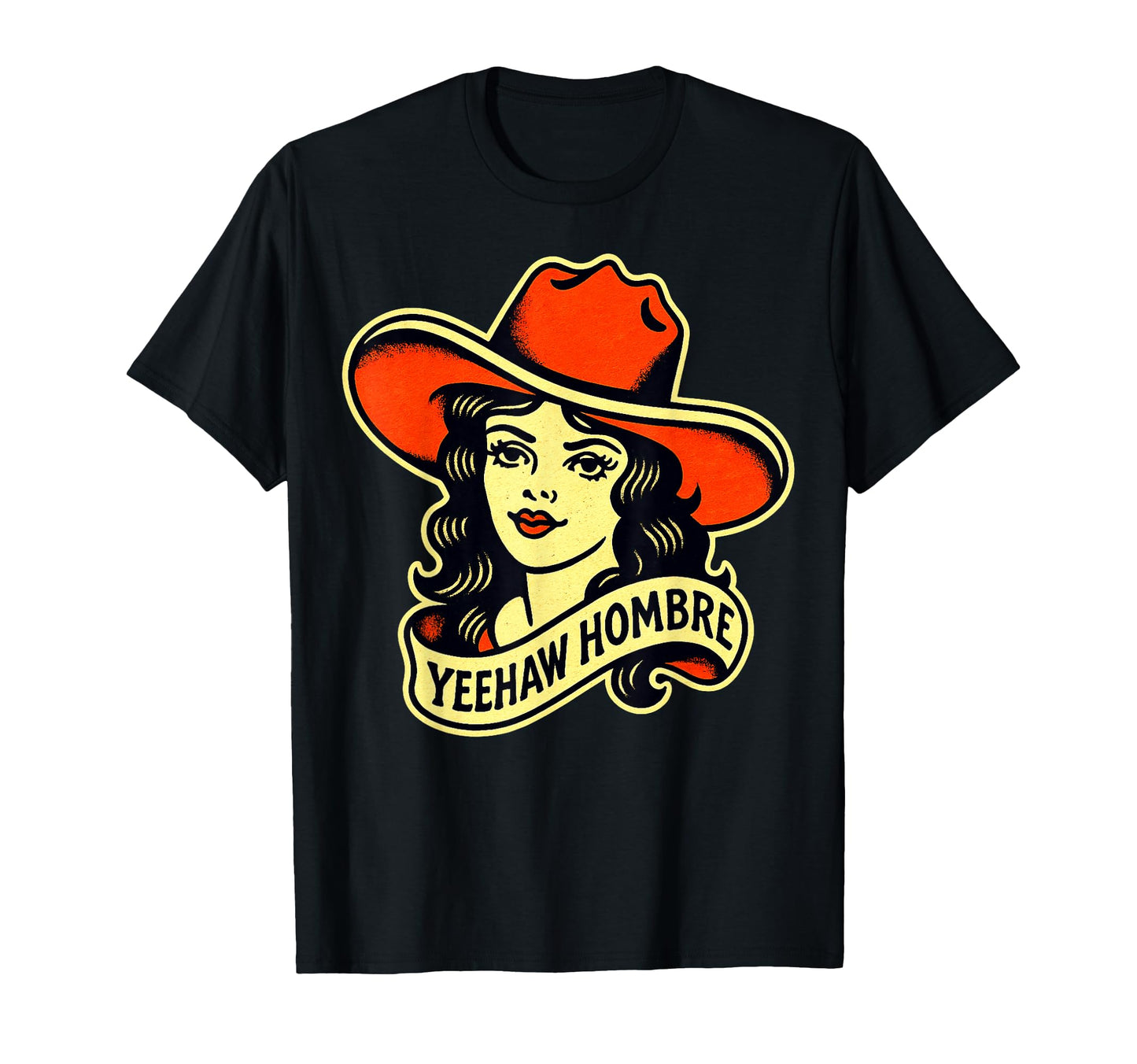 Yeehaw Hombre Cowgirl Tattoo Western T-Shirt - Minimalist Print for Adults - T-Shirt, Sweatshirt, Hoodie