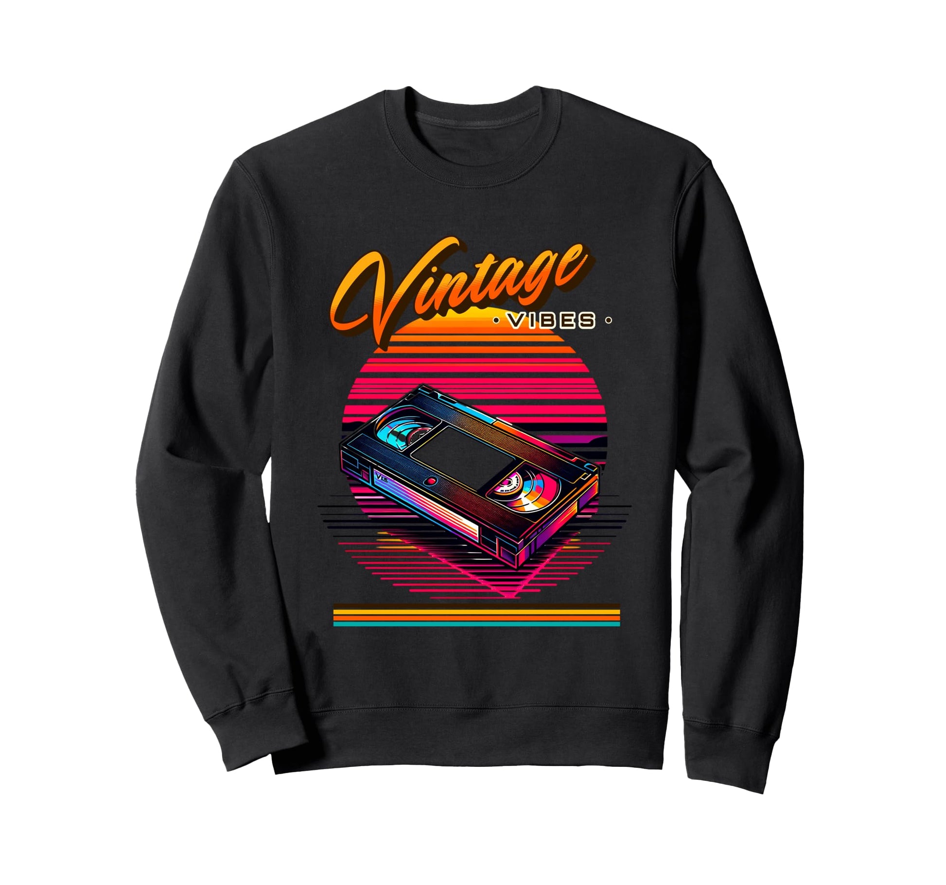 Vibes Vhs Tape 80S Synthwave Sweatshirt - Fun Novelty Design Unisex - T-Shirt, Sweatshirt, Hoodie