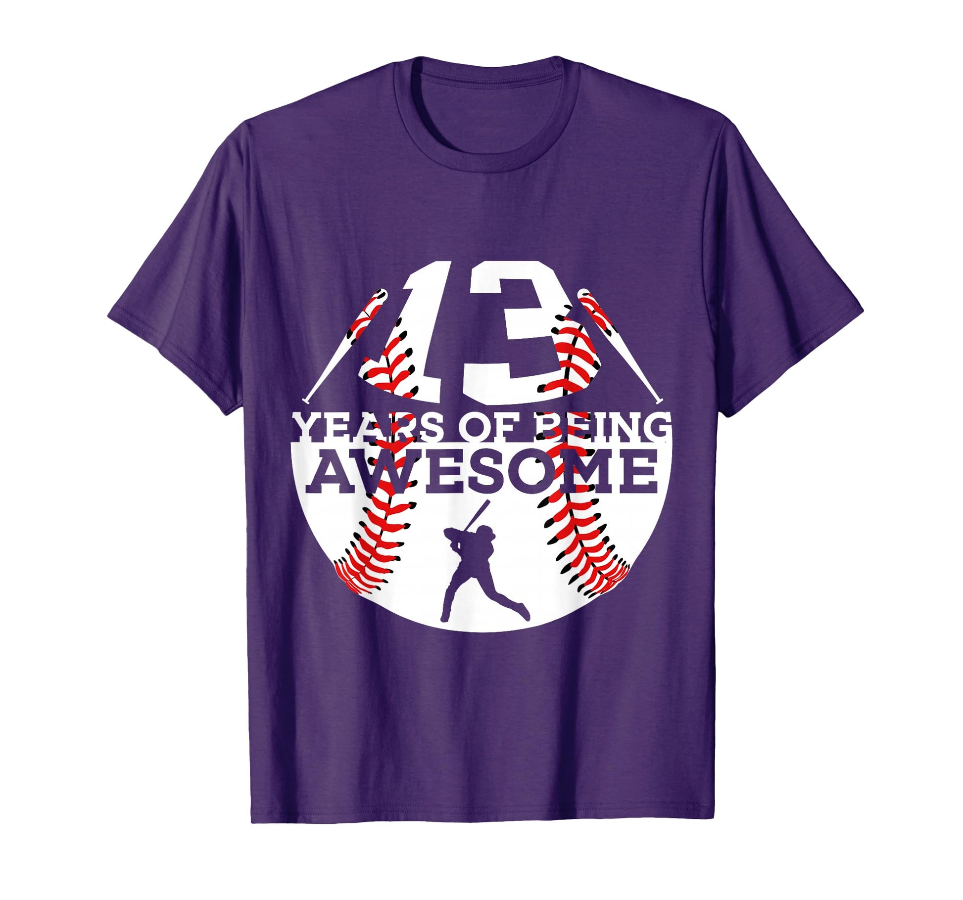13 Years Being Awesome Baseball 13Th T-Shirt - Aesthetic Graphic Men Women - T-Shirt, Sweatshirt, Hoodie