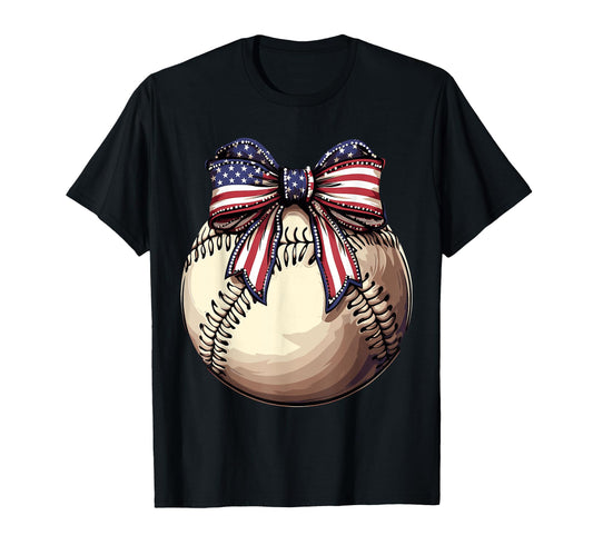 American Baseball Coquette Bow T-Shirt - Aesthetic Graphic for Adults - T-Shirt, Sweatshirt, Hoodie