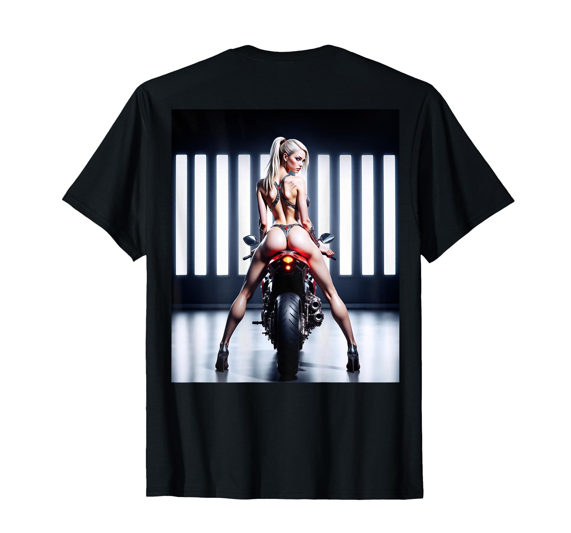 Hot Sexy Biker Babe Back T-Shirt - Streetwear Style Men Women - T-Shirt, Sweatshirt, Hoodie