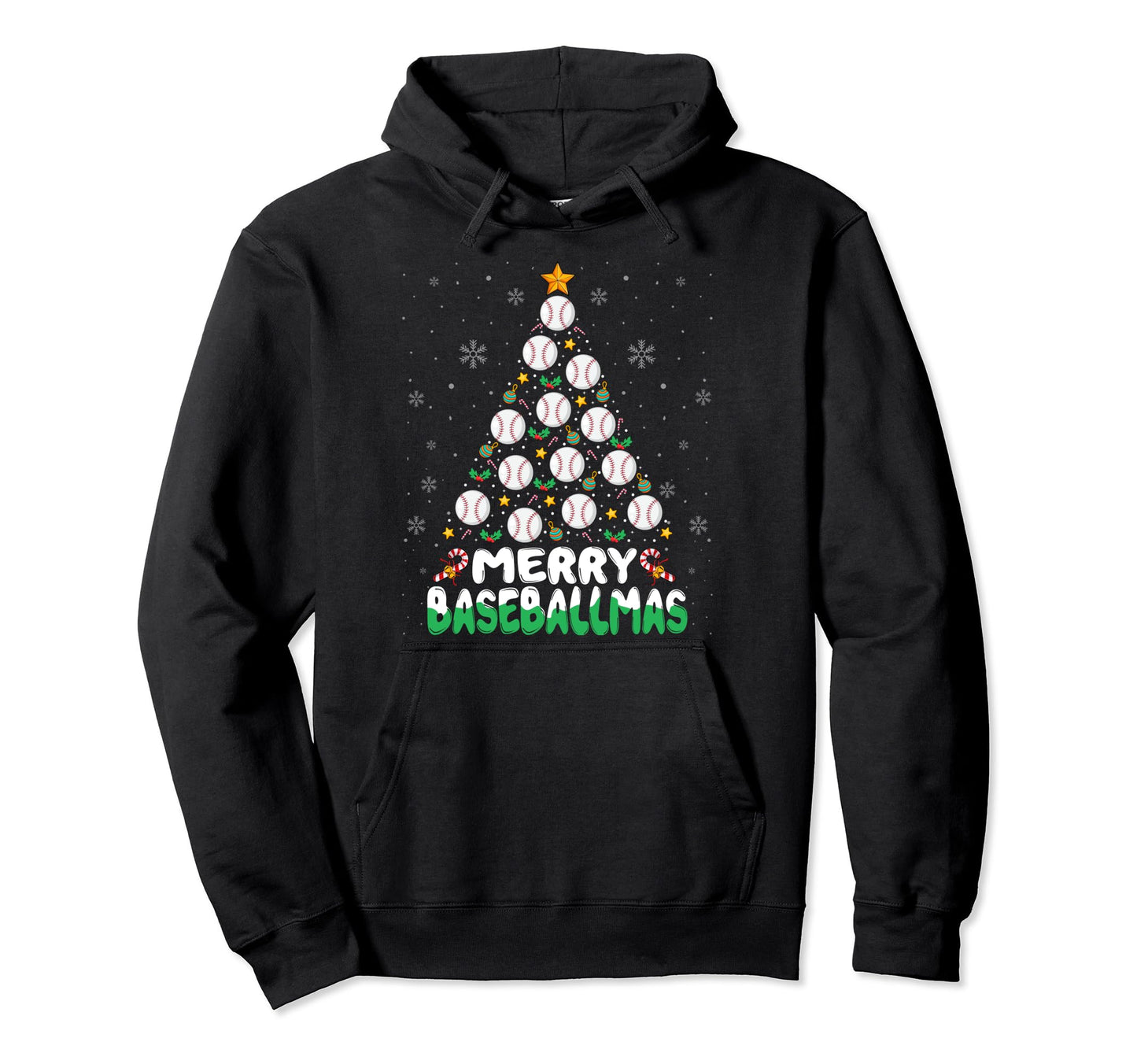 Baseball Merry Baseballmas Tree Hoodie - Streetwear Style Unisex - T-Shirt, Sweatshirt, Hoodie
