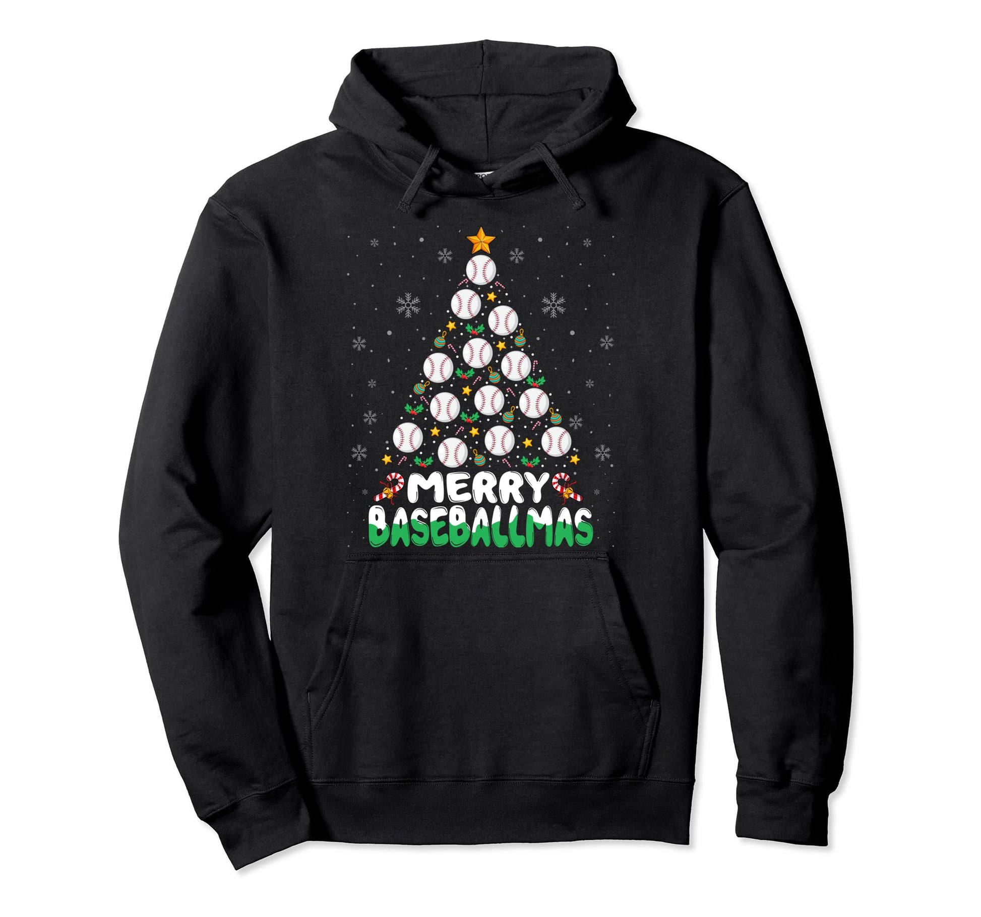 Baseball Merry Baseballmas Tree Hoodie - Streetwear Style Unisex - T-Shirt, Sweatshirt, Hoodie