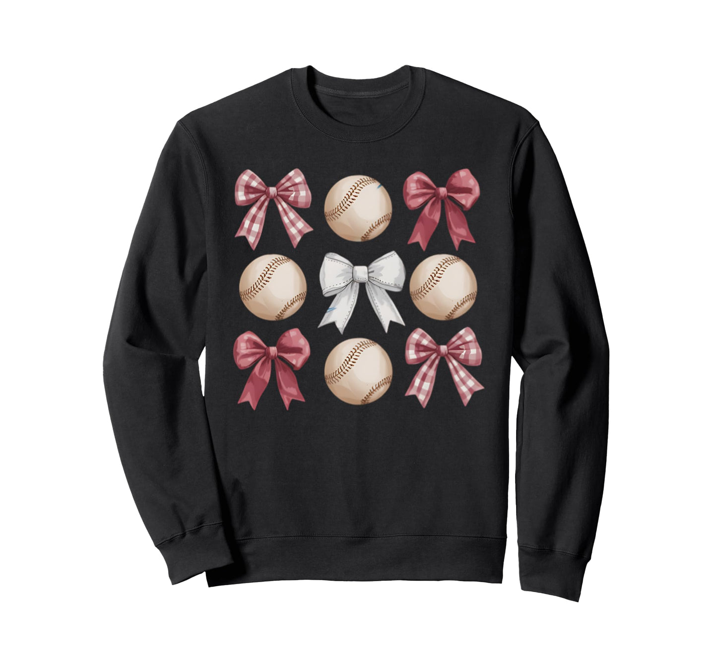 Baseball Coquette Bow Mom Sister Sweatshirt - Graphic Print Unisex - T-Shirt, Sweatshirt, Hoodie
