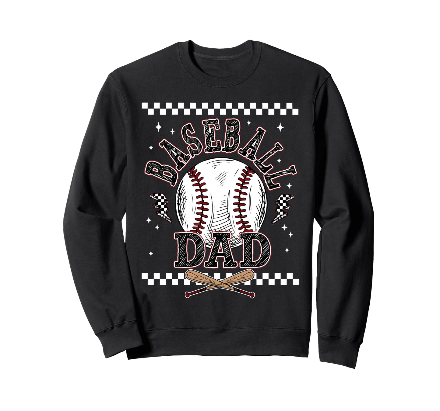 Groovy Baseball Dad Fathers Day Sweatshirt - Unique Graphic Men Women - T-Shirt, Sweatshirt, Hoodie