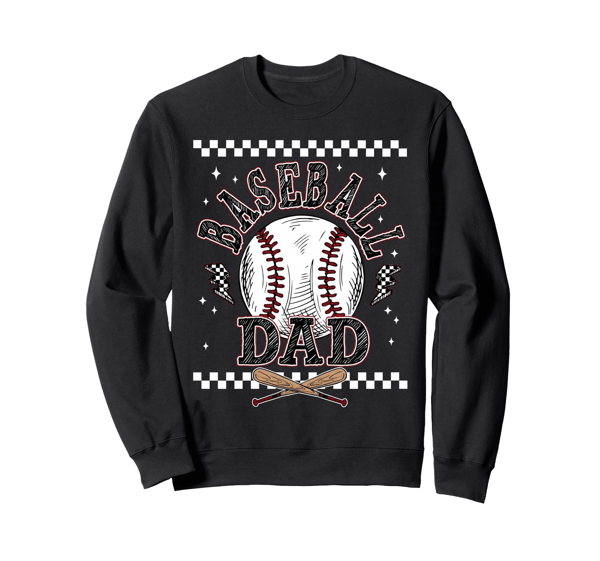 Groovy Baseball Dad Fathers Day Sweatshirt - Unique Graphic Men Women - T-Shirt, Sweatshirt, Hoodie