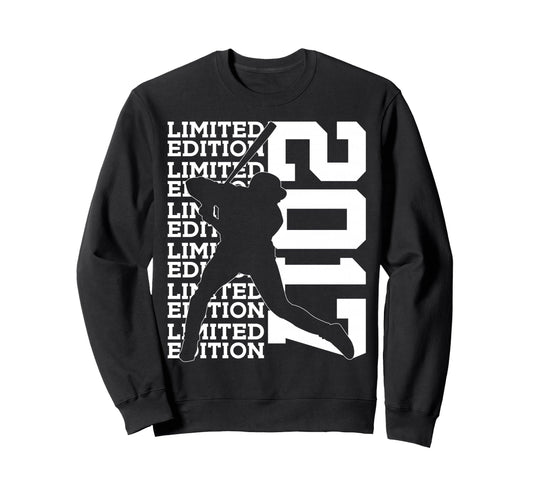 2017 Baseball 9Th Birthday Sweatshirt - Novelty Apparel for Adults - T-Shirt, Sweatshirt, Hoodie