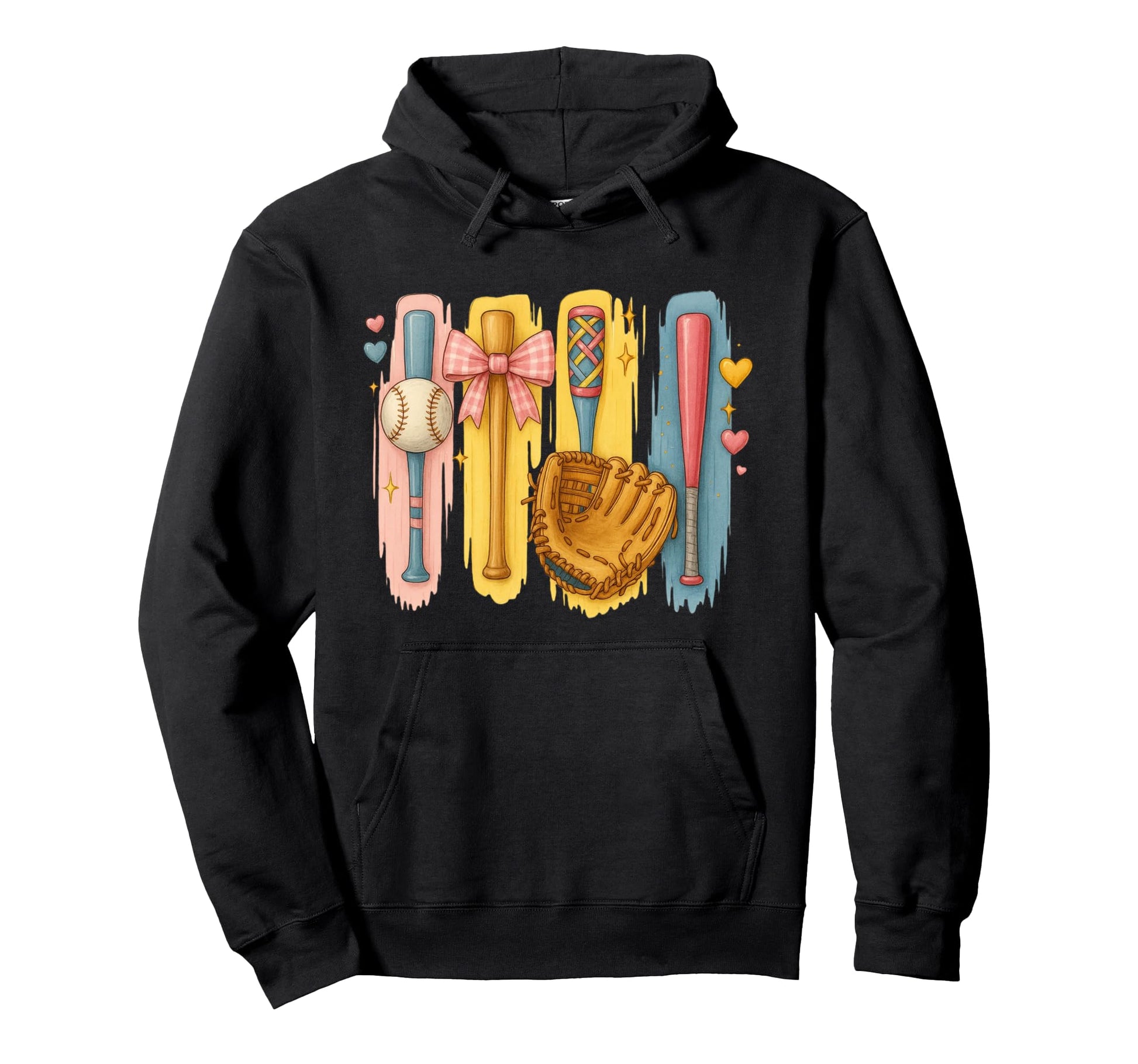 Baseball Mom Baseball Coquette Bat Hoodie - Casual Everyday Wear Unisex - T-Shirt, Sweatshirt, Hoodie