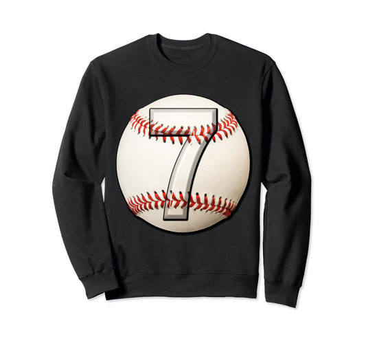 Baseball 7Th Birthday Sports Sweatshirt - Aesthetic Graphic Men Women - T-Shirt, Sweatshirt, Hoodie