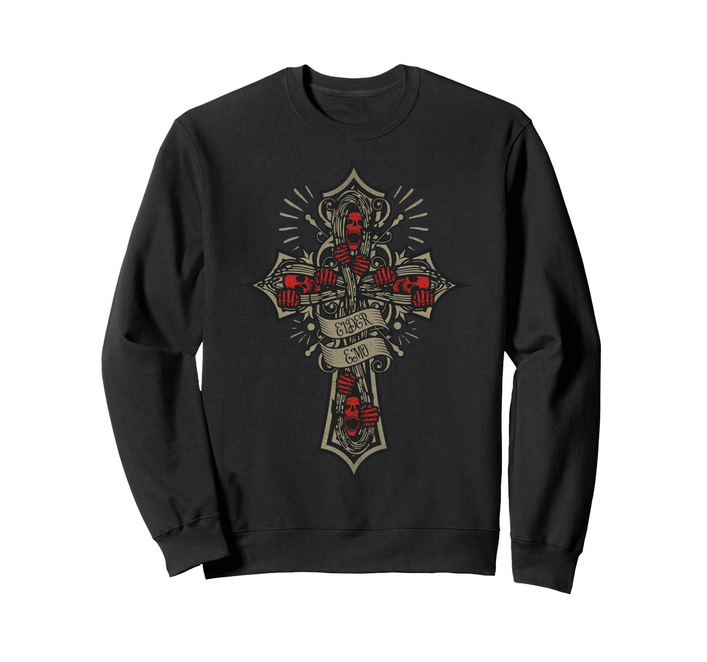 Alt Scene Emo Aesthetic Elder Emo Sweatshirt - Graphic Print for Adults - T-Shirt, Sweatshirt, Hoodie