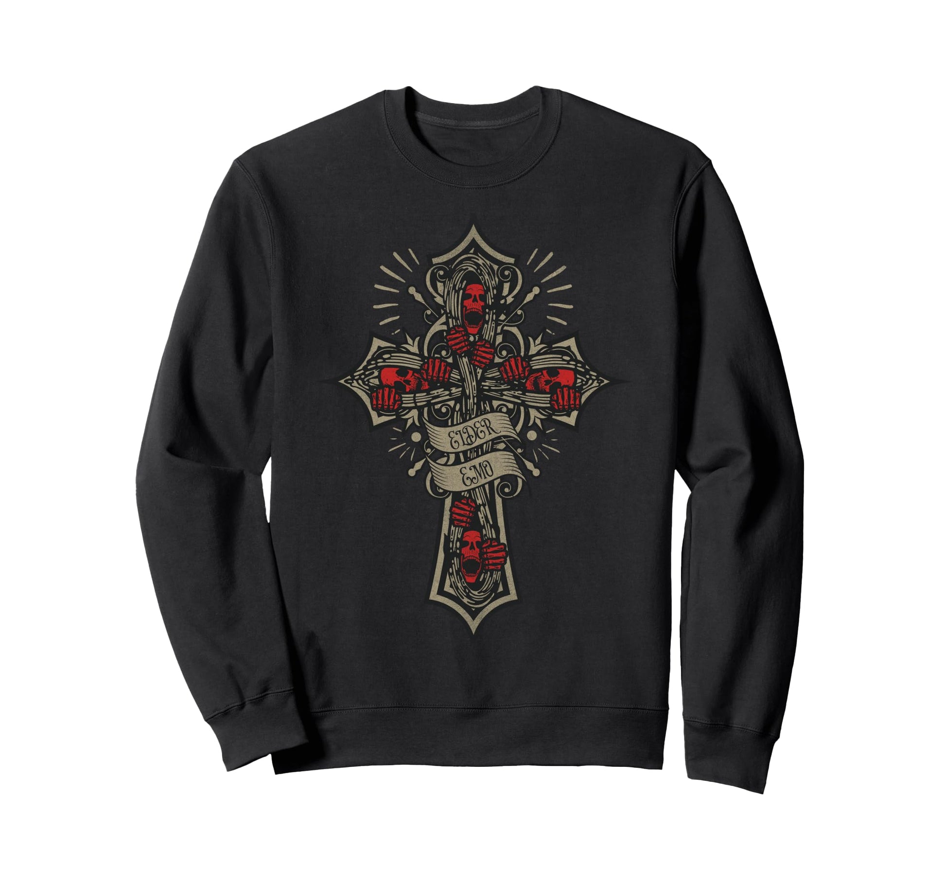 Alt Scene Emo Aesthetic Elder Emo Sweatshirt - Graphic Print for Adults - T-Shirt, Sweatshirt, Hoodie