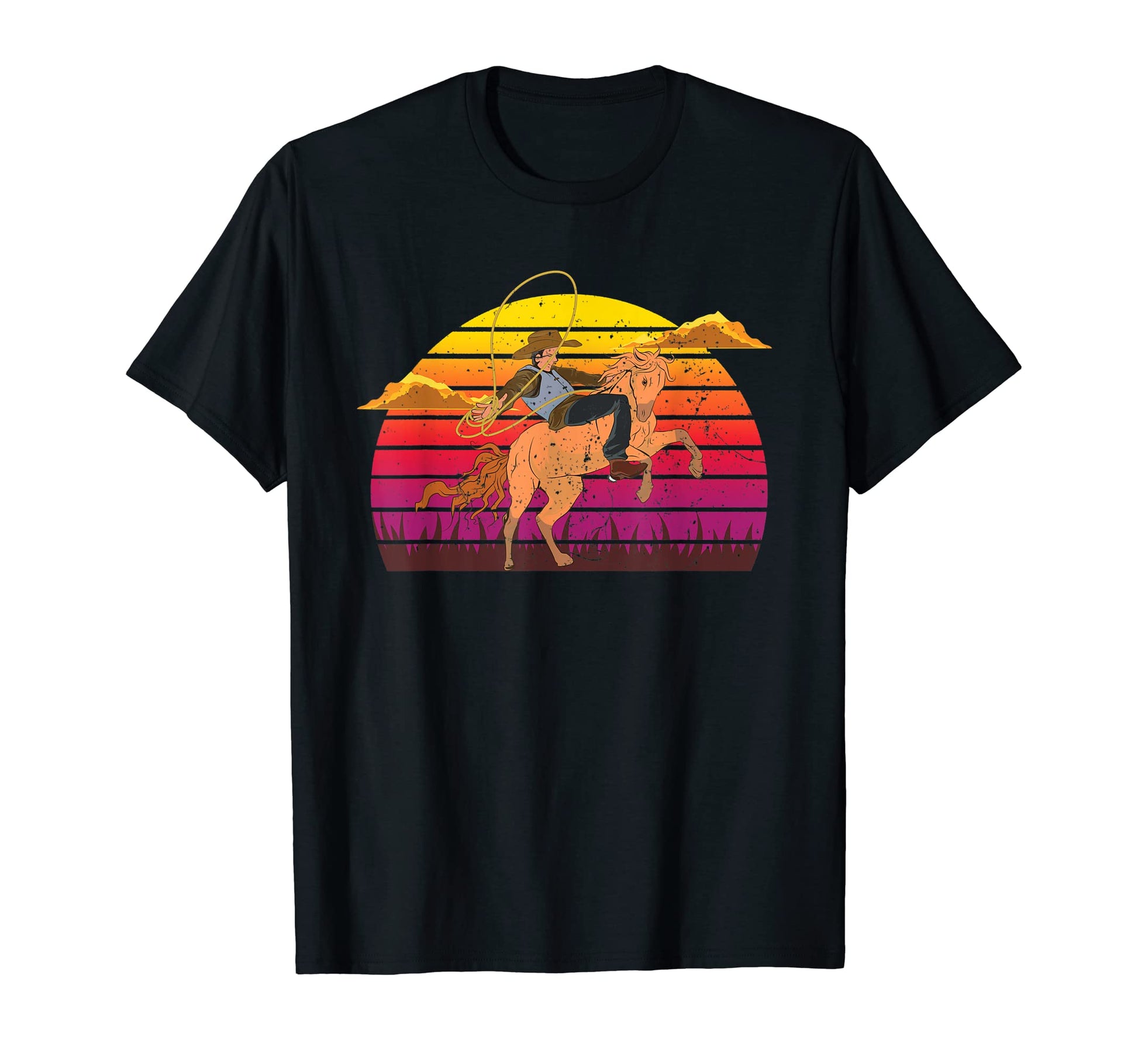 Texas Western Cowboy Horseback Rider T-Shirt - Custom Art Print Men Women - T-Shirt, Sweatshirt, Hoodie
