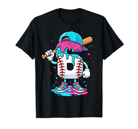 Baseball 6Th Birthday 6 Year Old Ice T-Shirt - Graphic Print for Adults - T-Shirt, Sweatshirt, Hoodie