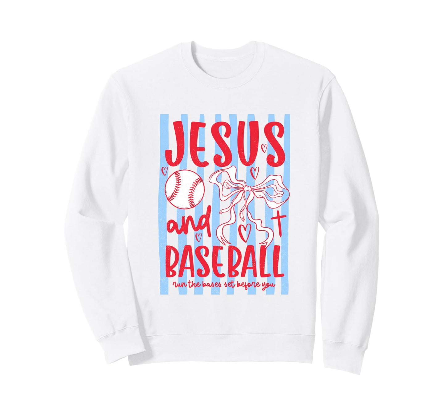 Jesus And Baseball Coquette Bow Sweatshirt - Unique Graphic Men Women - T-Shirt, Sweatshirt, Hoodie