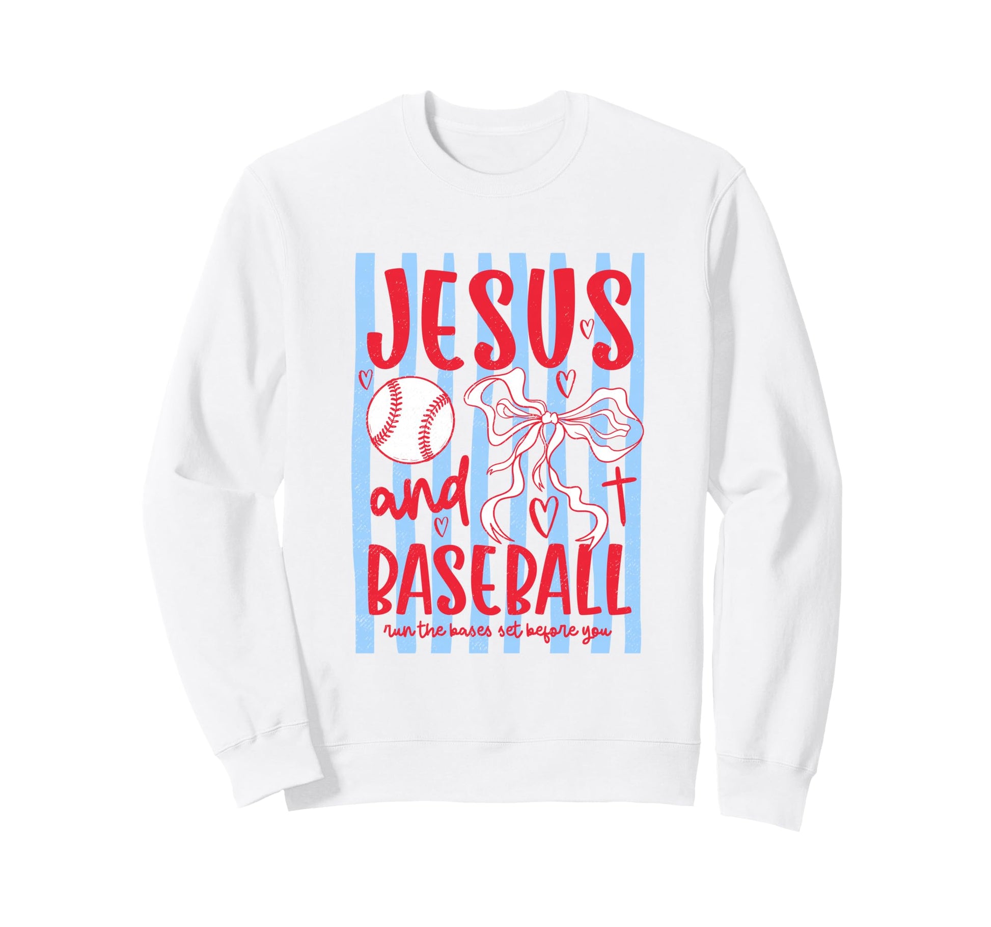 Jesus And Baseball Coquette Bow Sweatshirt - Unique Graphic Men Women - T-Shirt, Sweatshirt, Hoodie