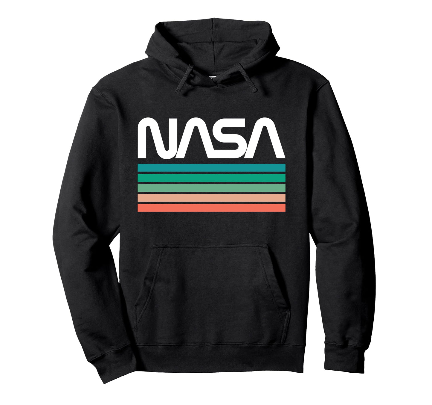 Nasa Stripe Worm Logo Hoodie - Aesthetic Graphic for Adults - T-Shirt, Sweatshirt, Hoodie