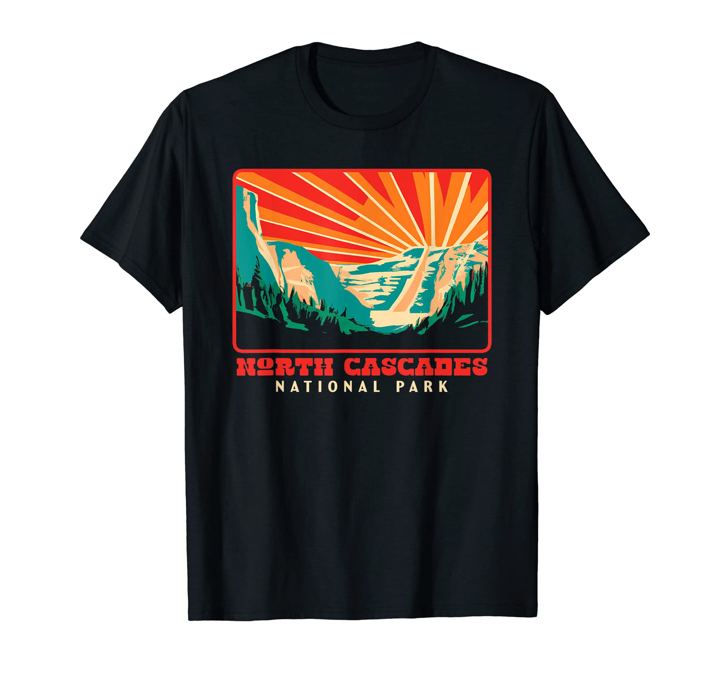 North Cascades National Park Wpa Mountains T-Shirt - Graphic Print Unisex - T-Shirt, Sweatshirt, Hoodie