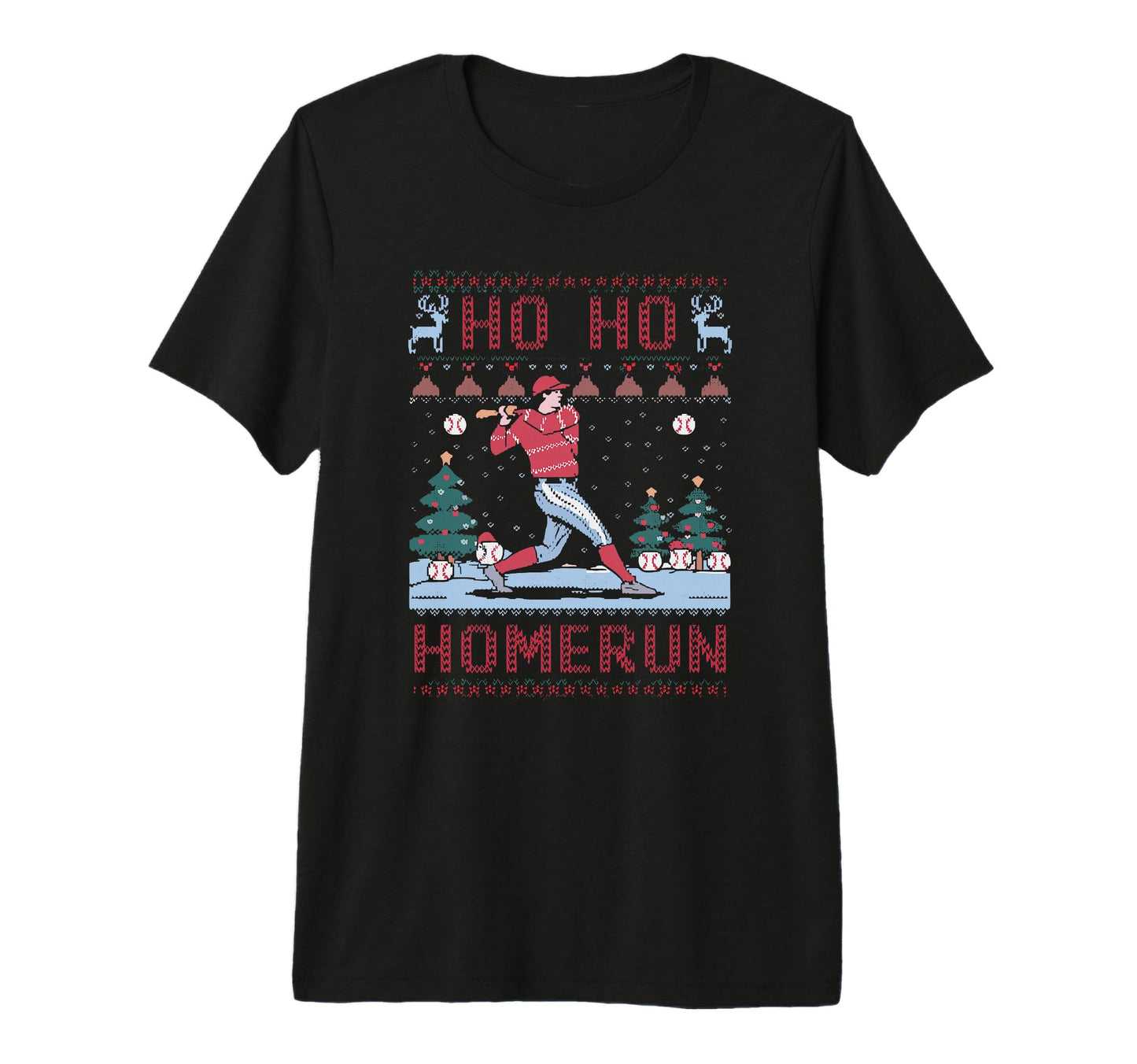 Ho Ho Homerun Ugly Party Tri Blend T-Shirt - Casual Everyday Wear Unisex - T-Shirt, Sweatshirt, Hoodie