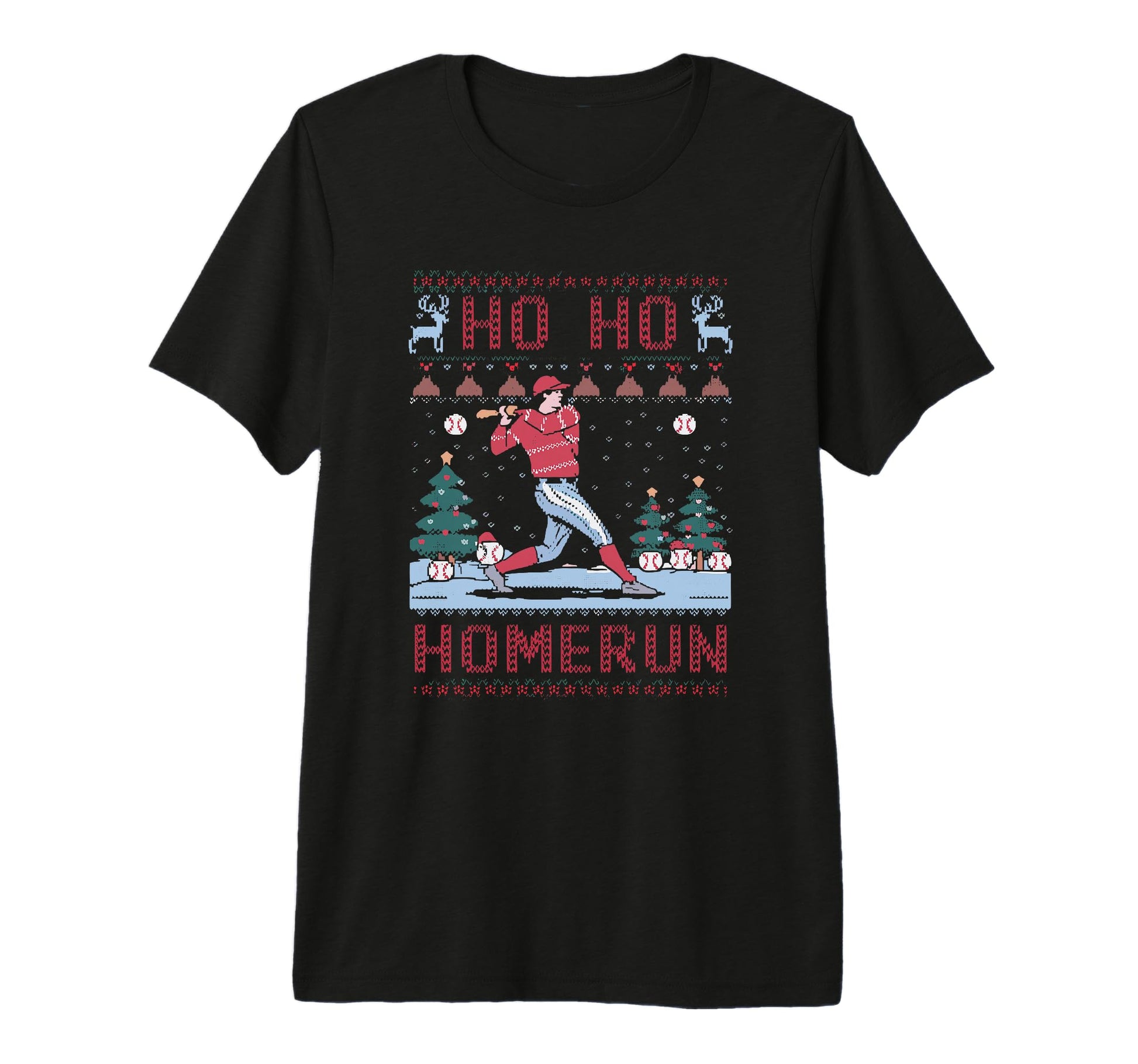 Ho Ho Homerun Ugly Party Tri Blend T-Shirt - Casual Everyday Wear Unisex - T-Shirt, Sweatshirt, Hoodie