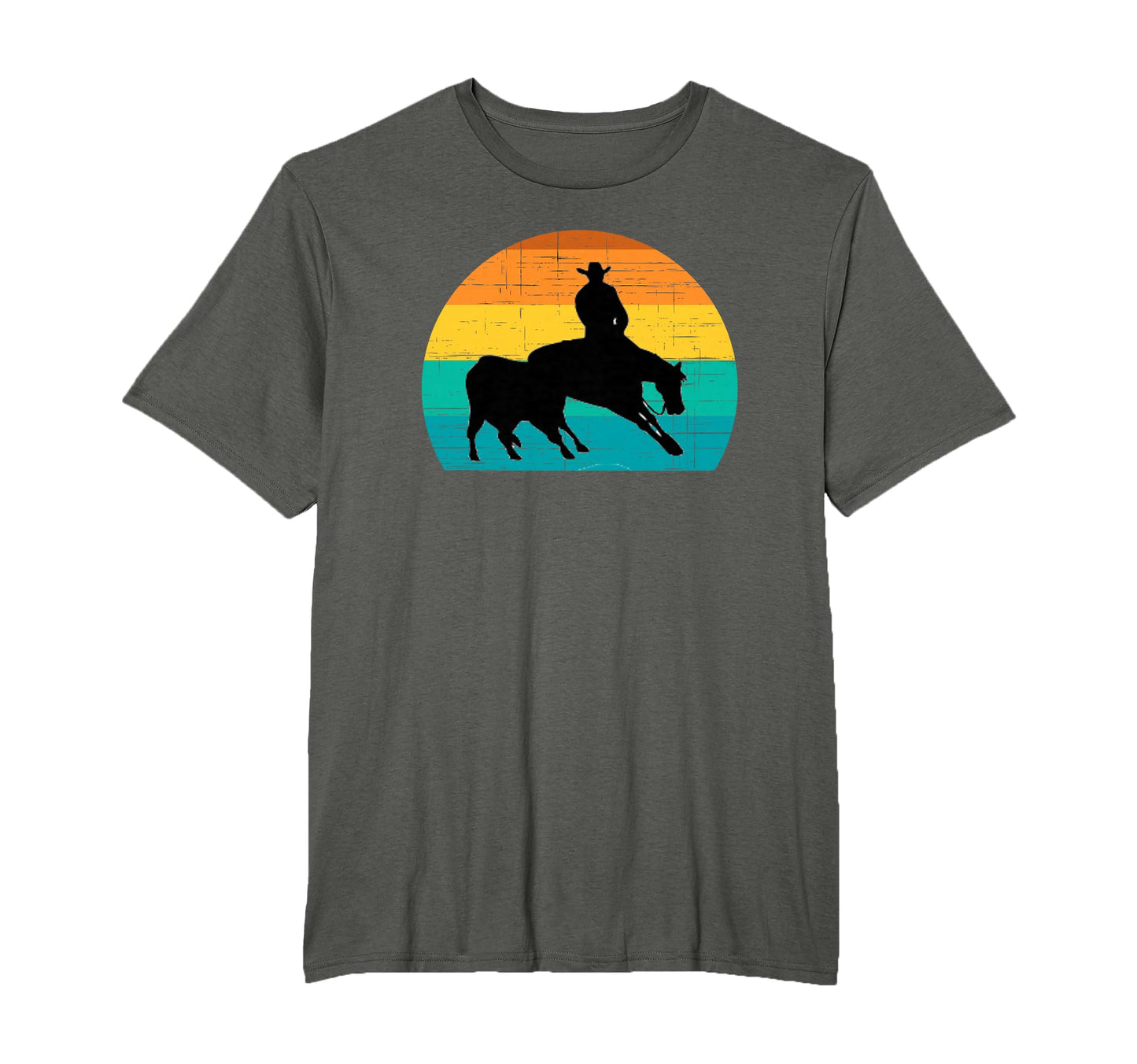 Western Equestrian Cutting Sun T-Shirt - Custom Art Print for Adults - T-Shirt, Sweatshirt, Hoodie