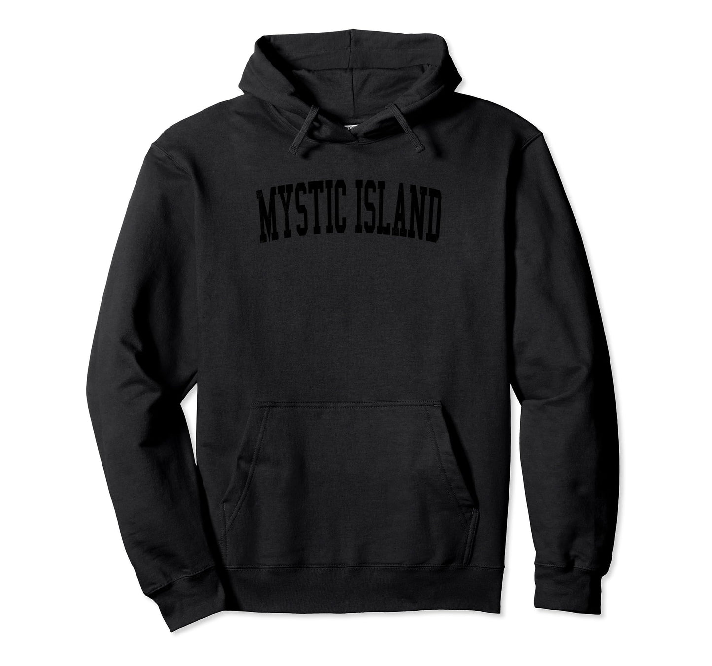 Mystic Island Nj Distressed Black Hoodie - Custom Art Print Men Women - T-Shirt, Sweatshirt, Hoodie