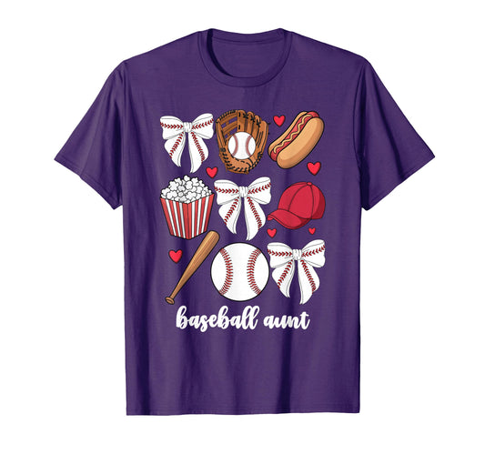 Baseball Aunt Coquette Bow Nephew T-Shirt - Fun Novelty Design Men Women - T-Shirt, Sweatshirt, Hoodie
