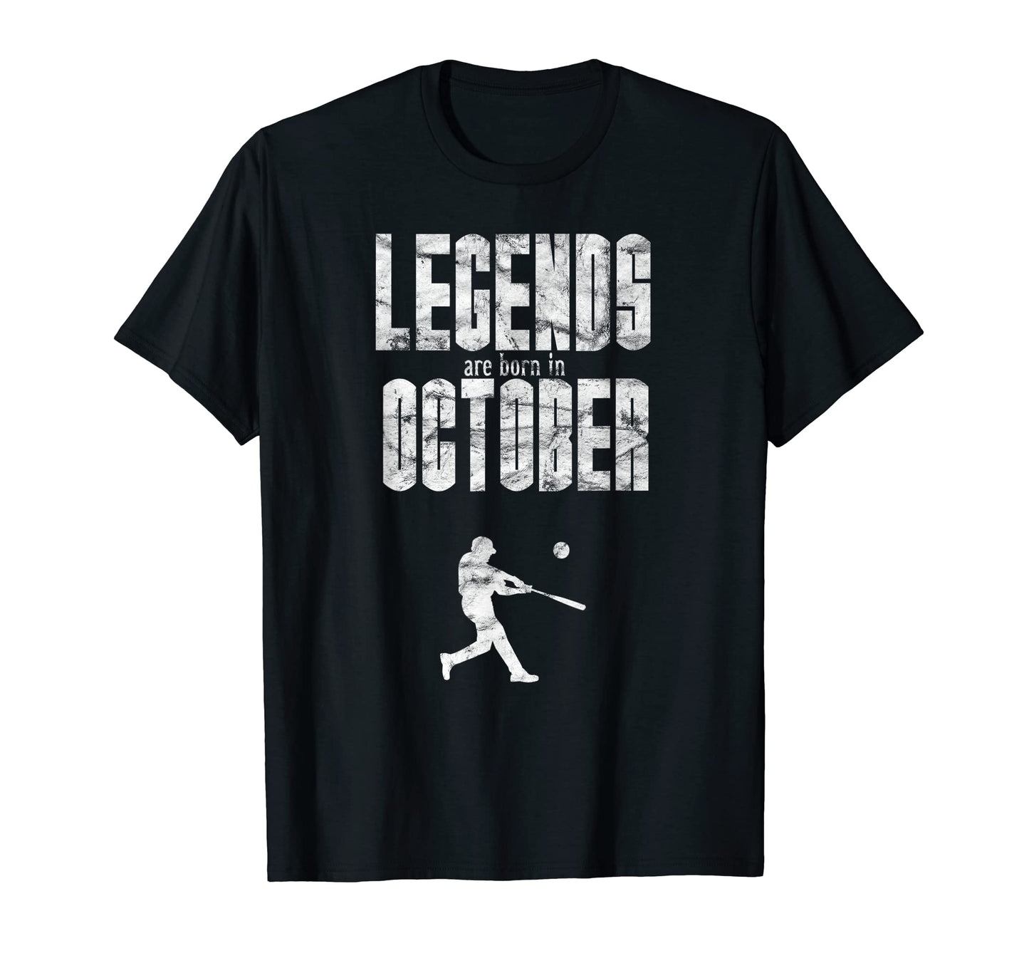 Legends Are Born October Baseball Hoodie - Fun Novelty Design Unisex - T-Shirt, Sweatshirt, Hoodie