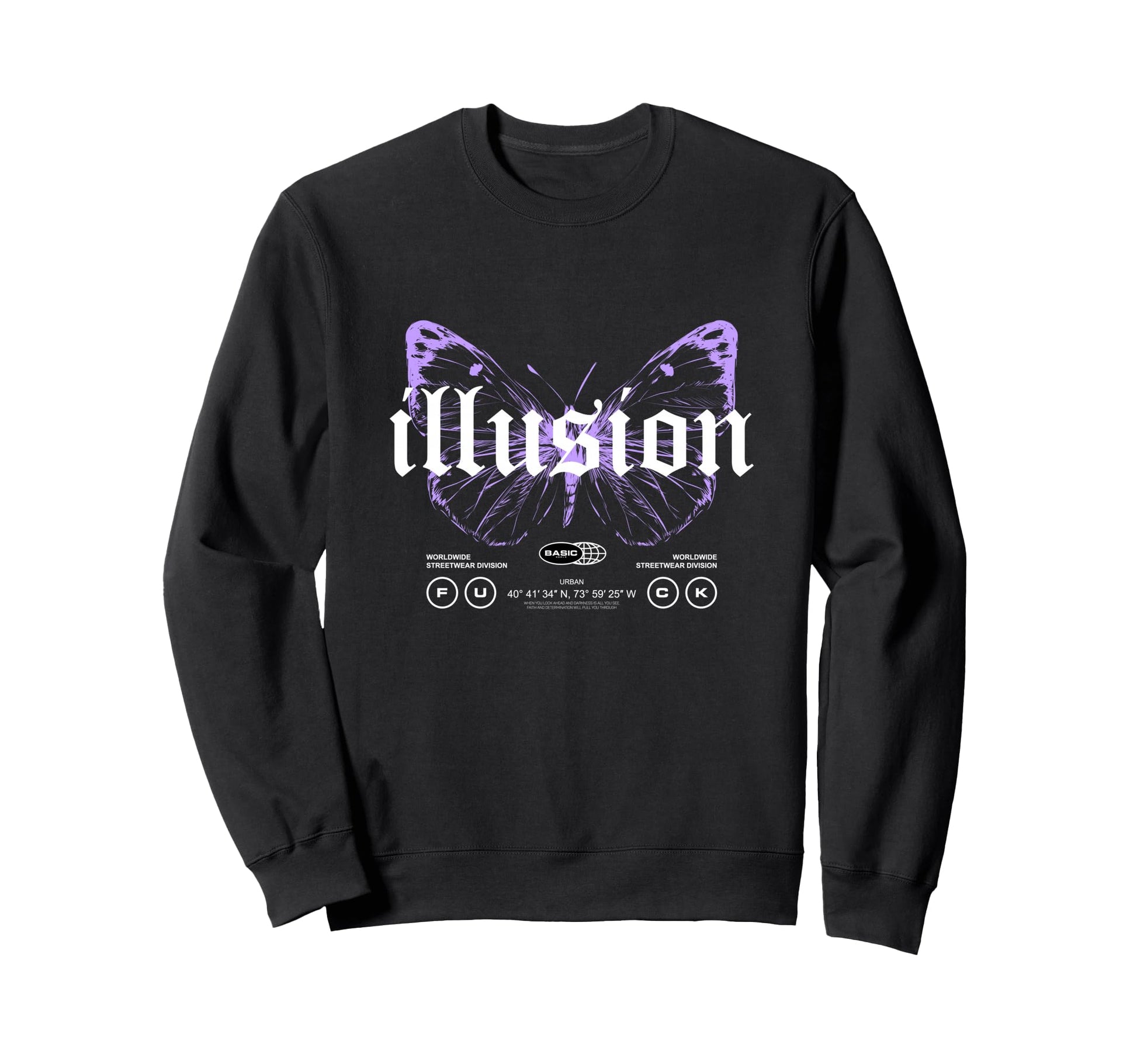 Butterfly Illusion Y2K Grunge Sweatshirt - Custom Art Print for Adults - T-Shirt, Sweatshirt, Hoodie