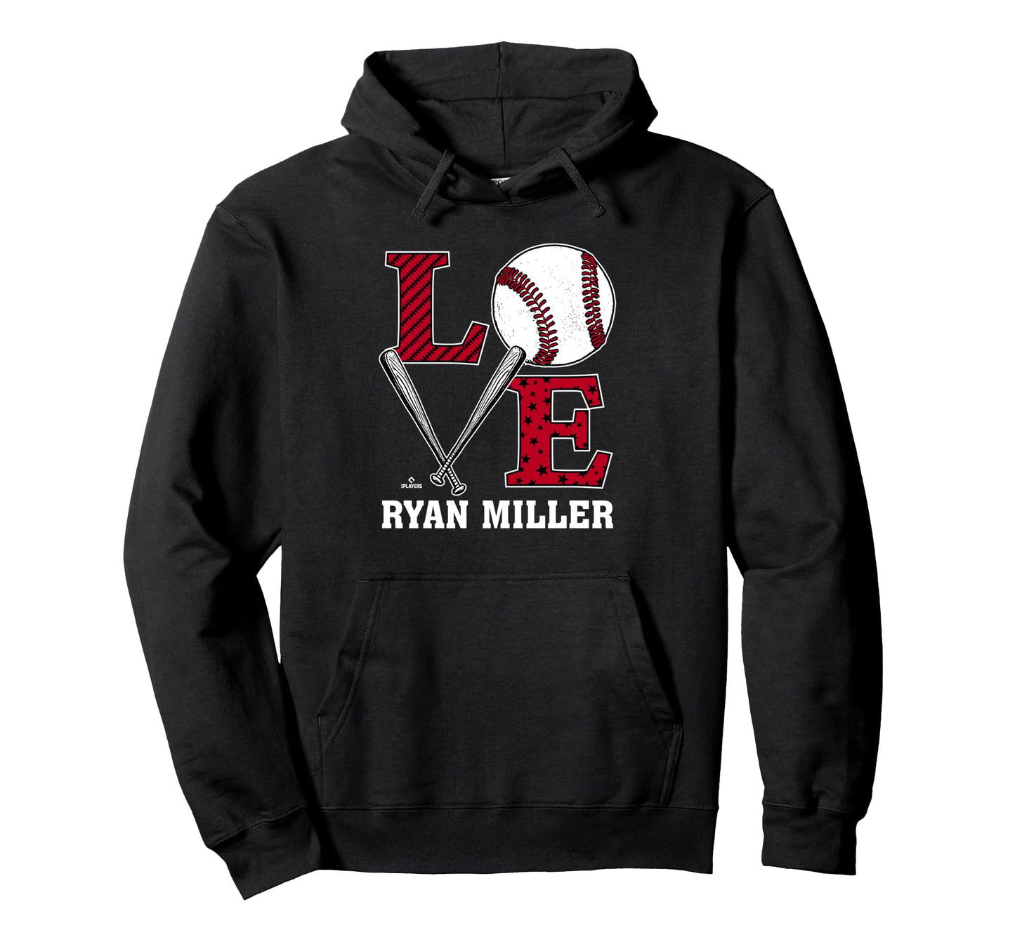 Distressed Baseball Love Ryan Miller Hoodie - Minimalist Print Men Women - T-Shirt, Sweatshirt, Hoodie