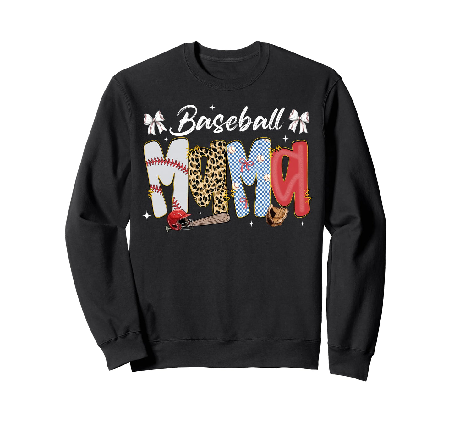 Baseball Mama Coquette Bow Game Sweatshirt - Novelty Apparel for Adults - T-Shirt, Sweatshirt, Hoodie