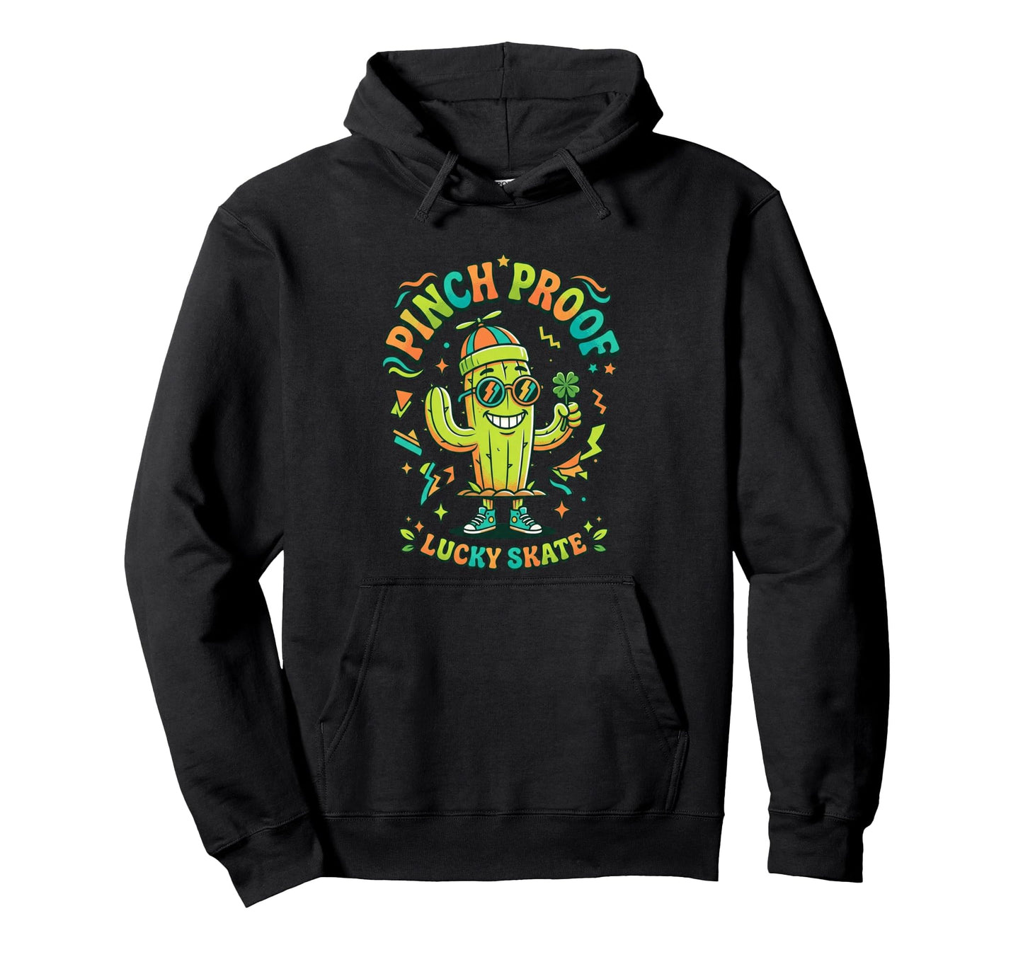 Pinch Proof Cactus 90S Skate Mascot Hoodie - Custom Art Print for Adults - T-Shirt, Sweatshirt, Hoodie