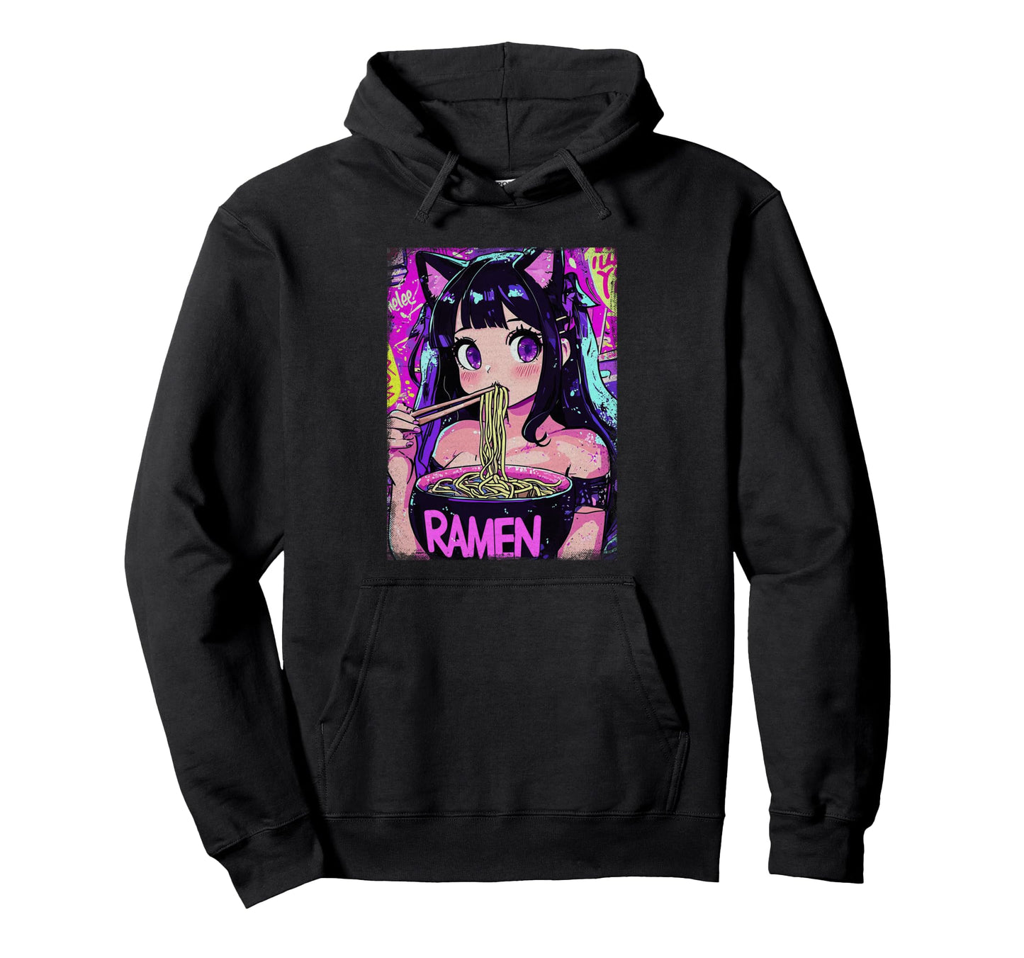 Cyberpunk Ramen Y2K Manga Anime Hoodie - Casual Everyday Wear Men Women - T-Shirt, Sweatshirt, Hoodie