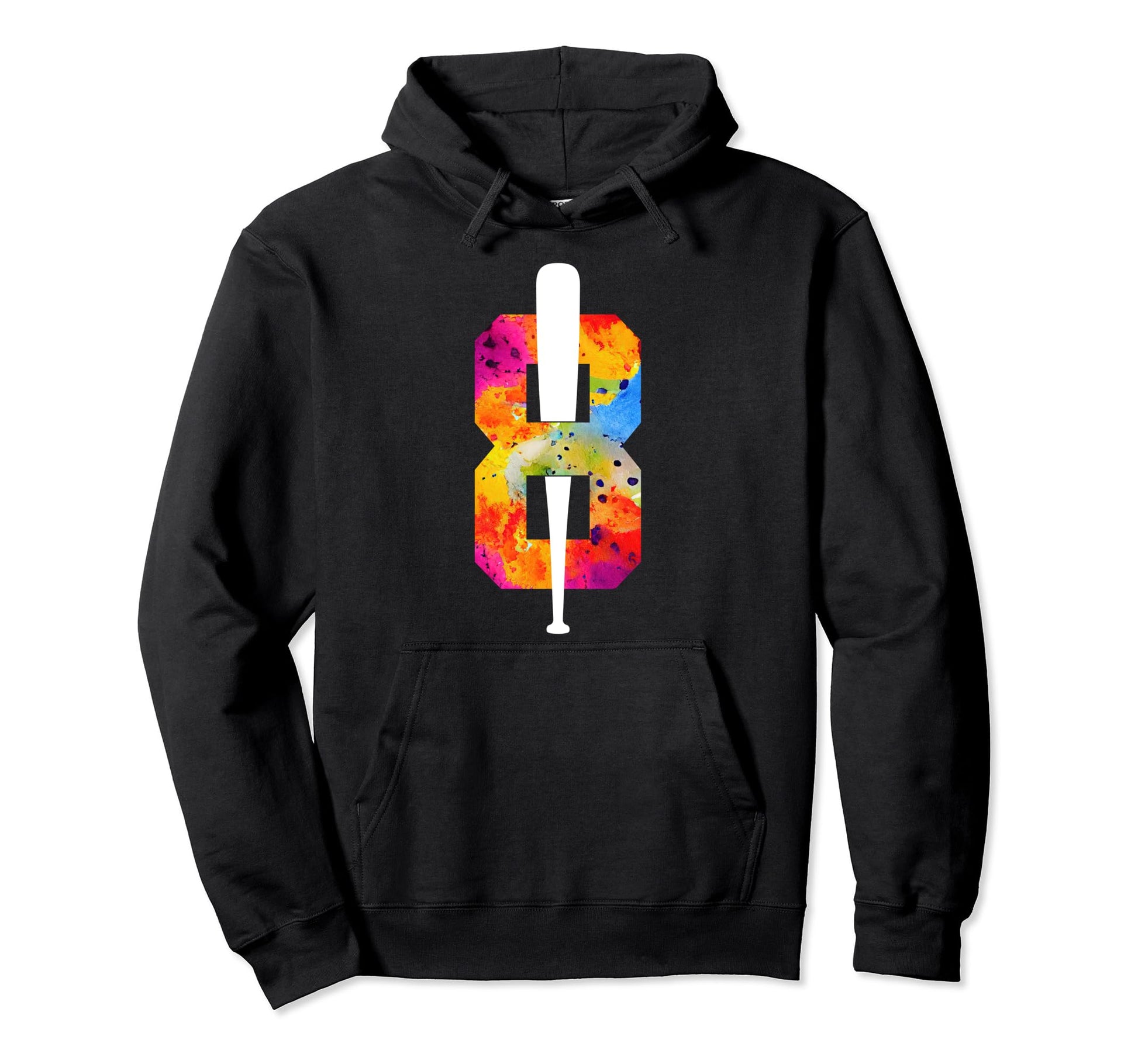 Number 8 Years Baseball 8Th Birthday Hoodie - Graphic Print Men Women - T-Shirt, Sweatshirt, Hoodie