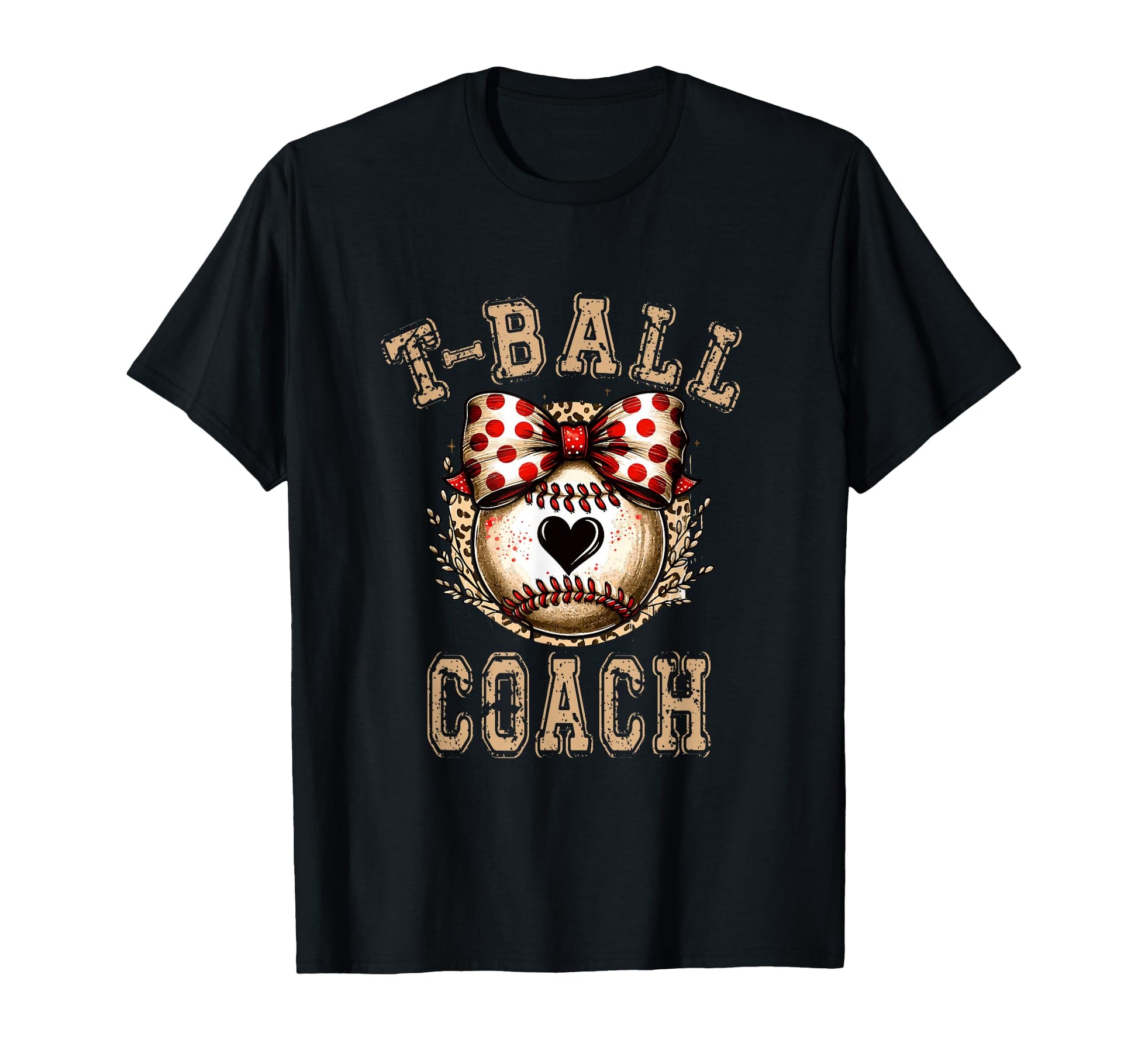 T Ball Coach Ball Bow Baseball Teen T-Shirt - Unique Graphic Unisex - T-Shirt, Sweatshirt, Hoodie