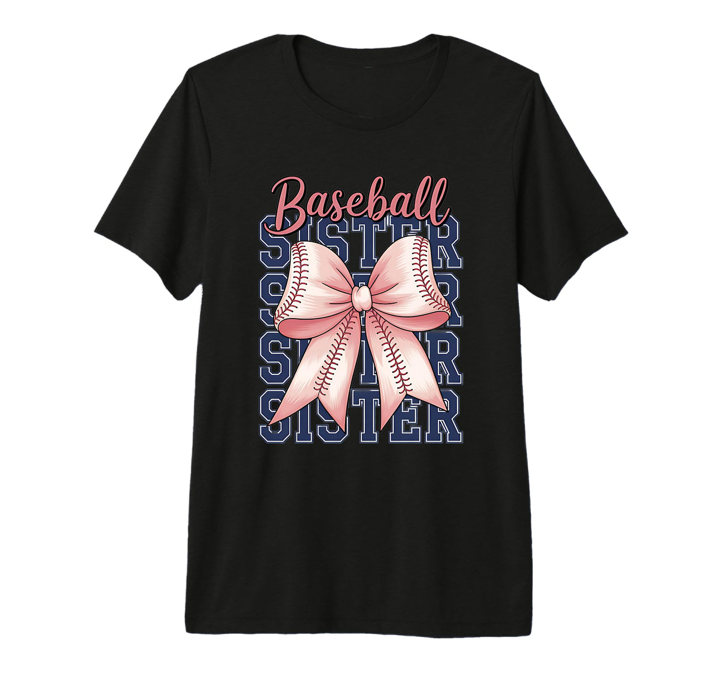 Baseball Sister Coquette Bow Tri Blend T-Shirt - Trendy Graphic Unisex - T-Shirt, Sweatshirt, Hoodie